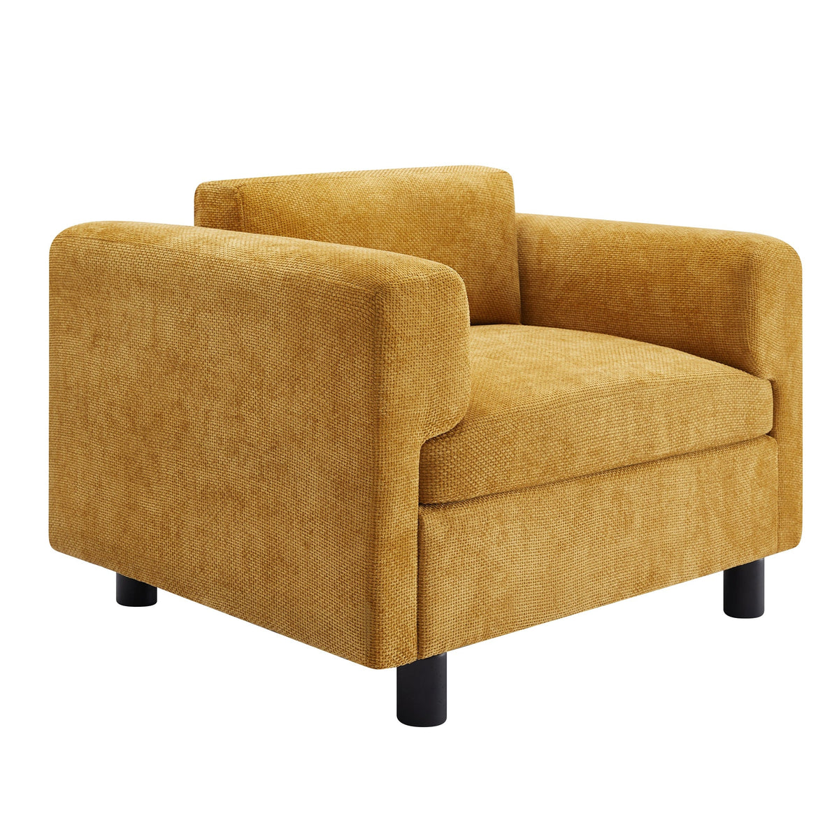 THE FURNITURE CO. Accent Chair Yellow Woven Velvet Oversized Armchair