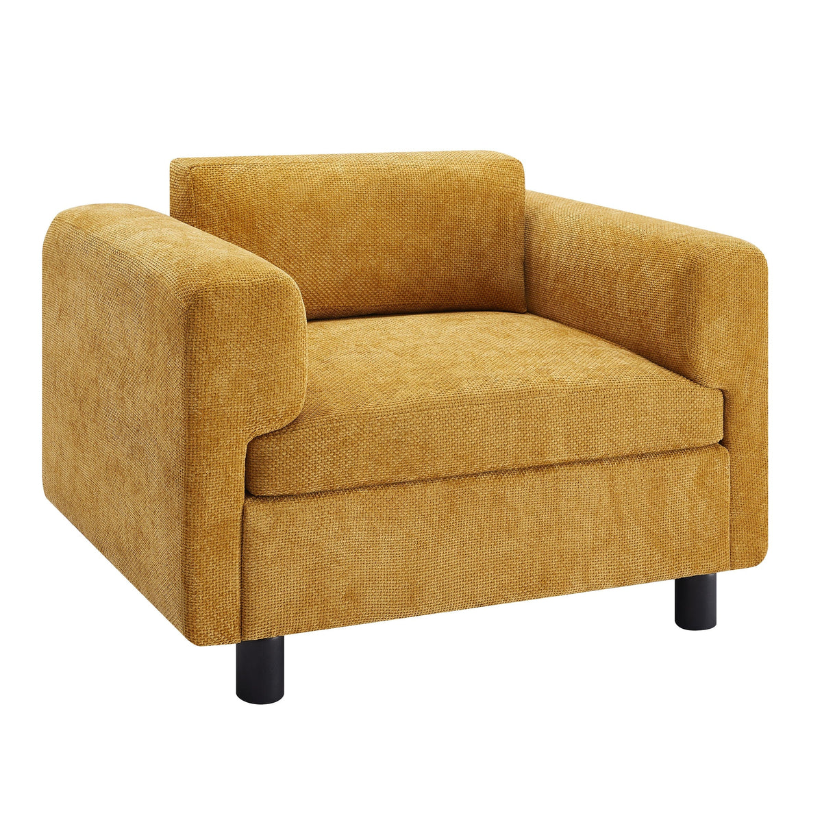 THE FURNITURE CO. Accent Chair Yellow Woven Velvet Oversized Armchair