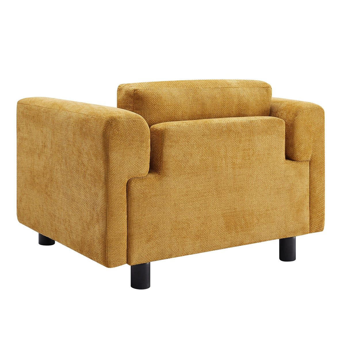 THE FURNITURE CO. Accent Chair Yellow Woven Velvet Oversized Armchair