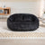 THE FURNITURE CO. Bean Bag Chair Comfortable High-Back Bean Bag Couch in Black Chenille