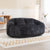 THE FURNITURE CO. Bean Bag Chair Comfortable High-Back Bean Bag Couch in Black Chenille