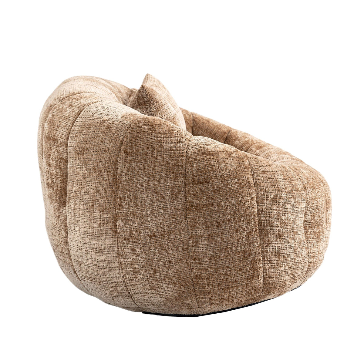THE FURNITURE CO. Bean Bag Chair Comfortable High-Back Bean Bag Couch in Coffee Chenille