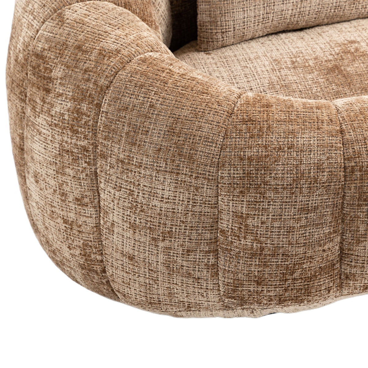 THE FURNITURE CO. Bean Bag Chair Comfortable High-Back Bean Bag Couch in Coffee Chenille