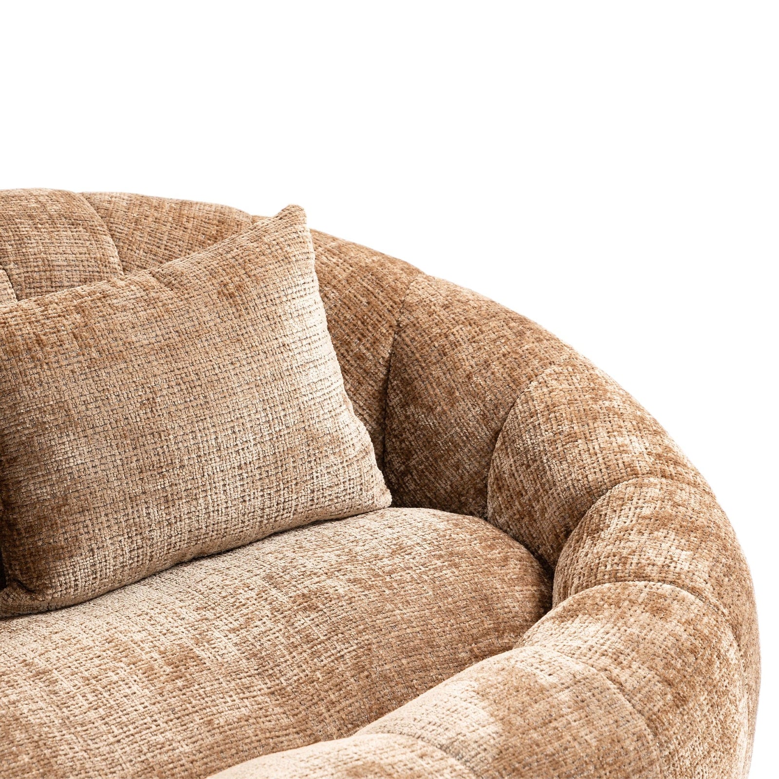 THE FURNITURE CO. Bean Bag Chair Comfortable High-Back Bean Bag Couch in Coffee Chenille