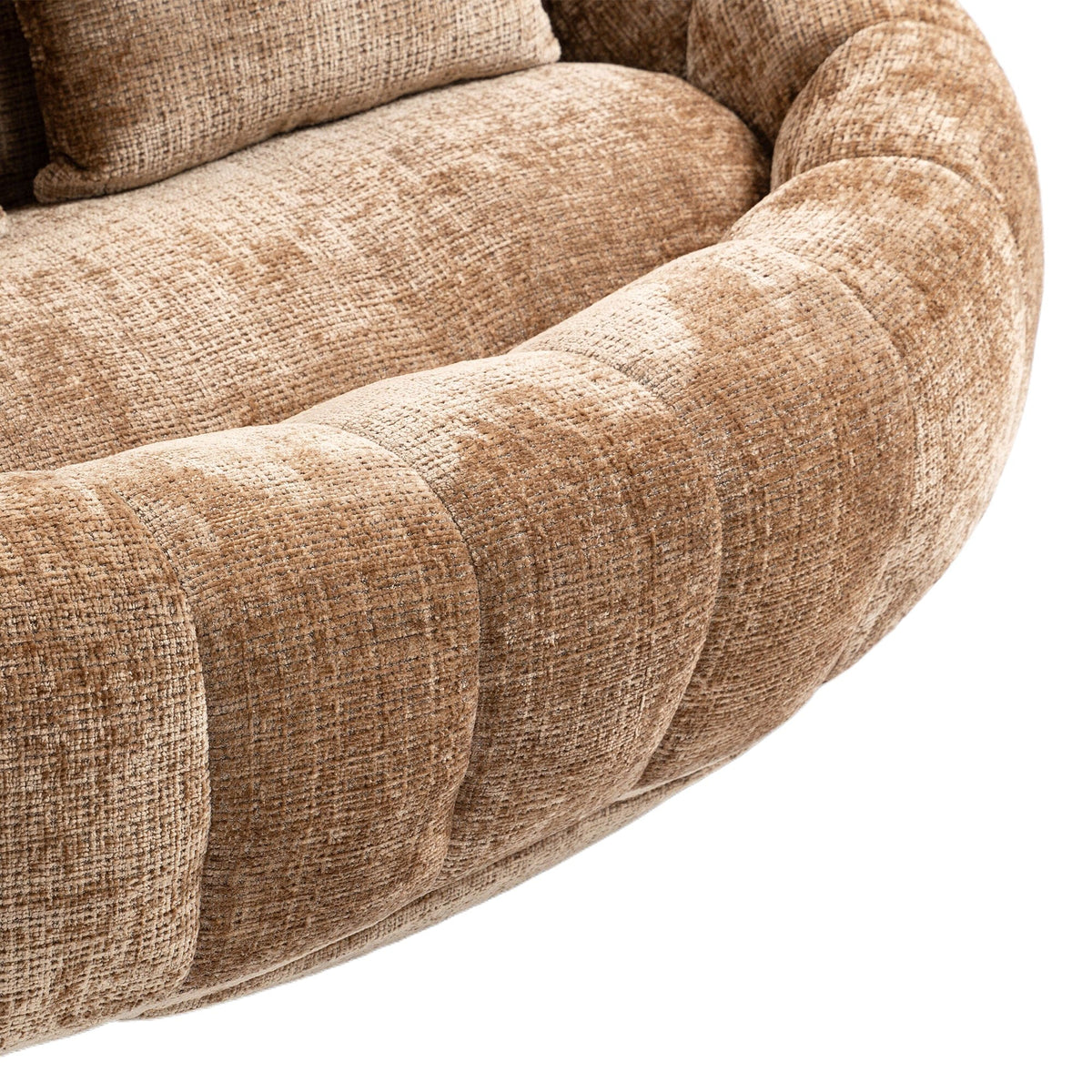 THE FURNITURE CO. Bean Bag Chair Comfortable High-Back Bean Bag Couch in Coffee Chenille