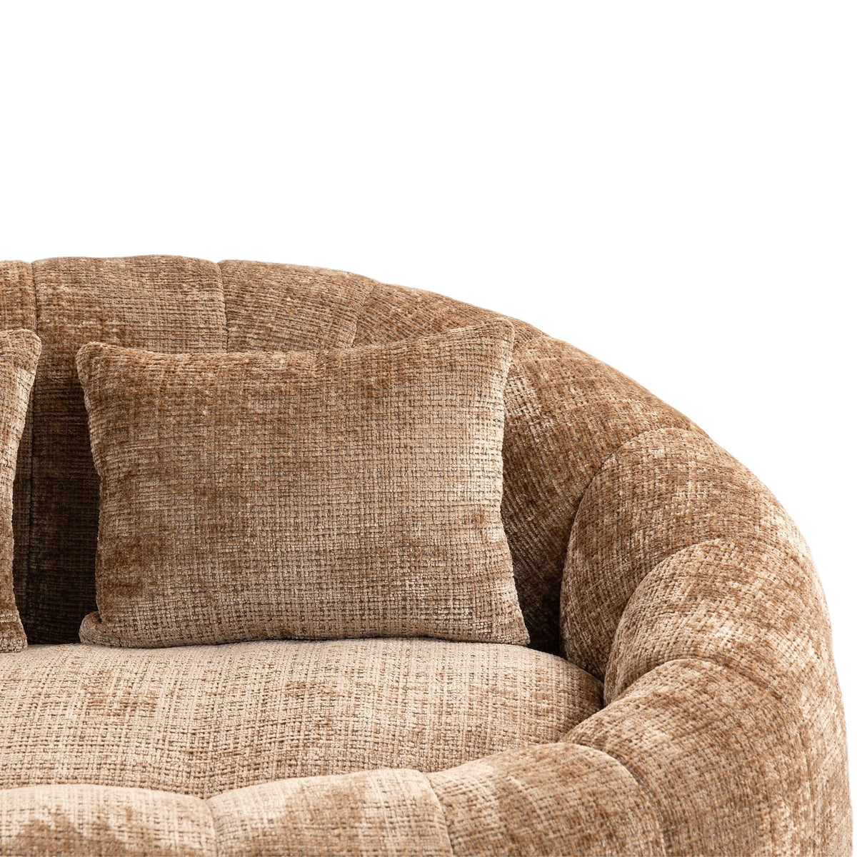THE FURNITURE CO. Bean Bag Chair Comfortable High-Back Bean Bag Couch in Coffee Chenille