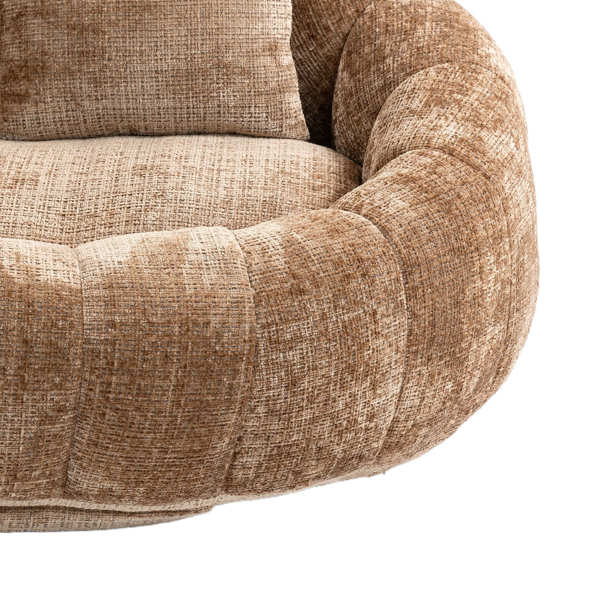 THE FURNITURE CO. Bean Bag Chair Comfortable High-Back Bean Bag Couch in Coffee Chenille