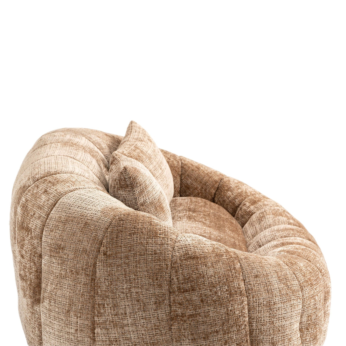 THE FURNITURE CO. Bean Bag Chair Comfortable High-Back Bean Bag Couch in Coffee Chenille