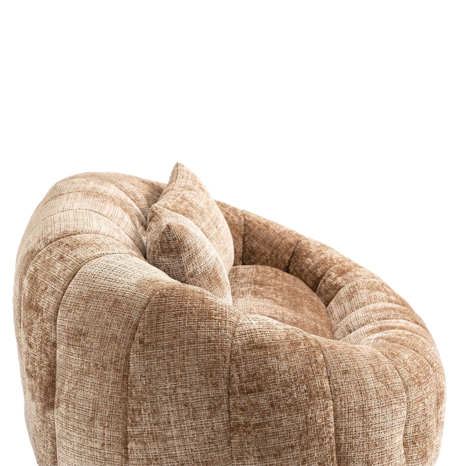 THE FURNITURE CO. Bean Bag Chair Comfortable High-Back Bean Bag Couch in Coffee Chenille