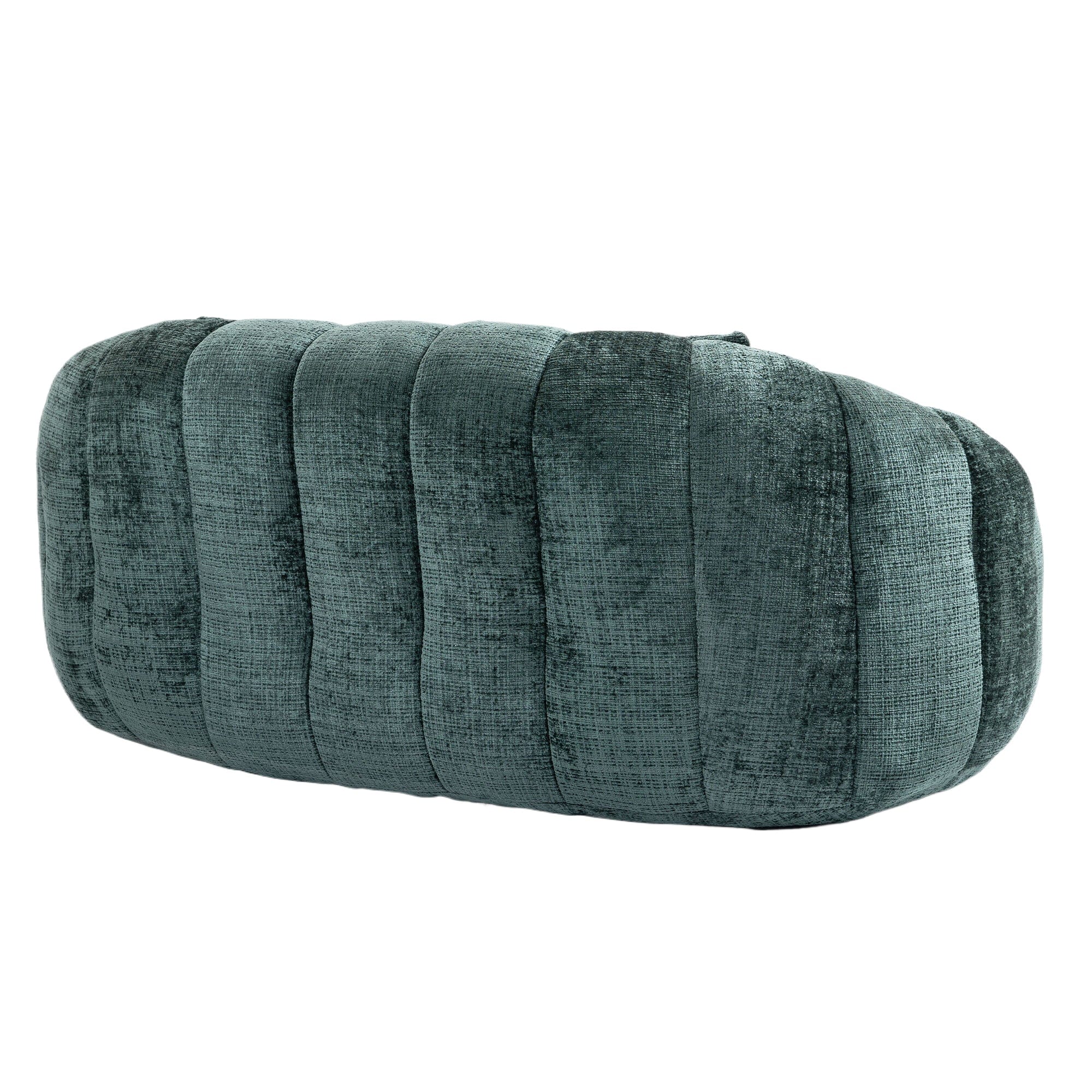 THE FURNITURE CO. Bean Bag Chair Comfortable High-Back Bean Bag Couch in Emerald Chenille