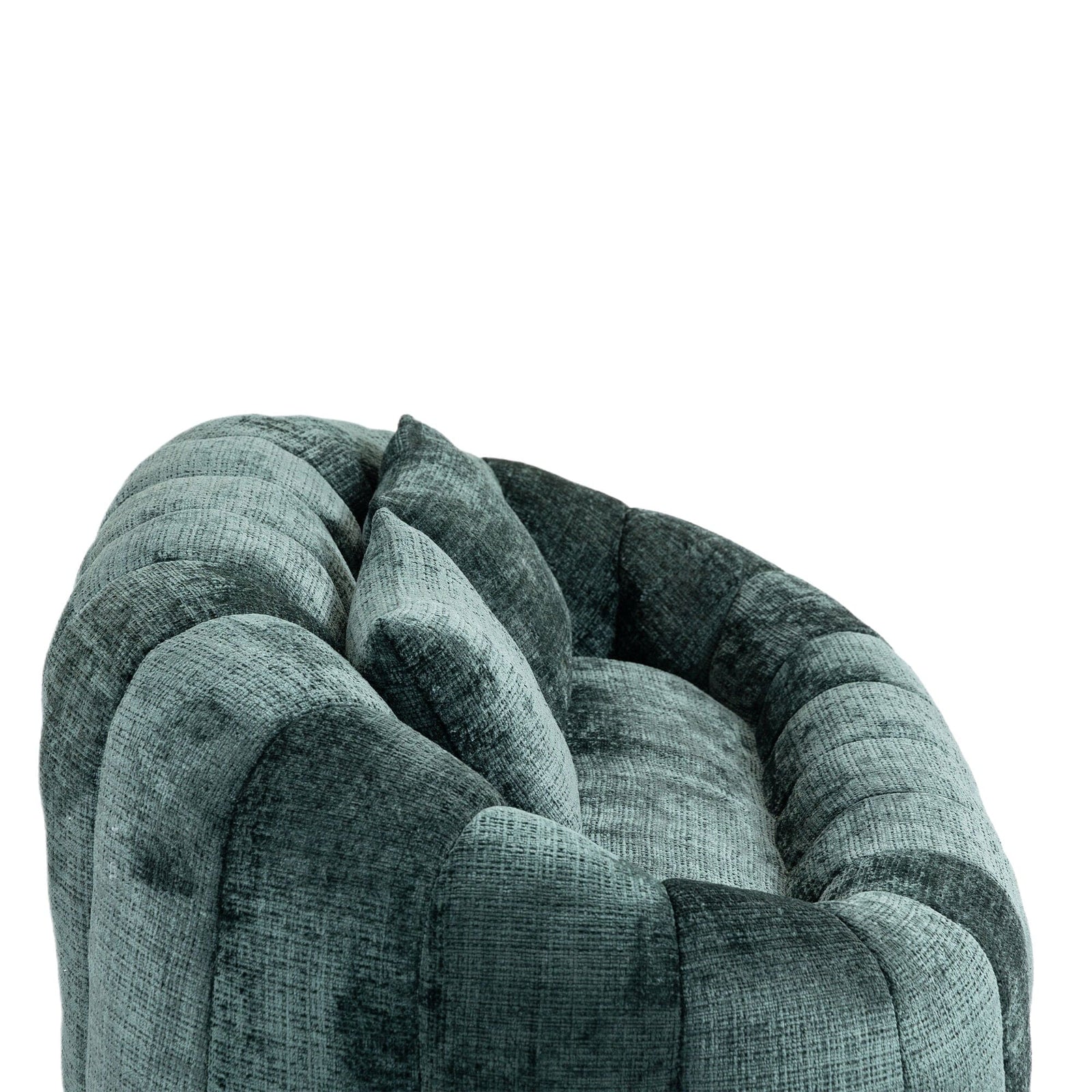 THE FURNITURE CO. Bean Bag Chair Comfortable High-Back Bean Bag Couch in Emerald Chenille
