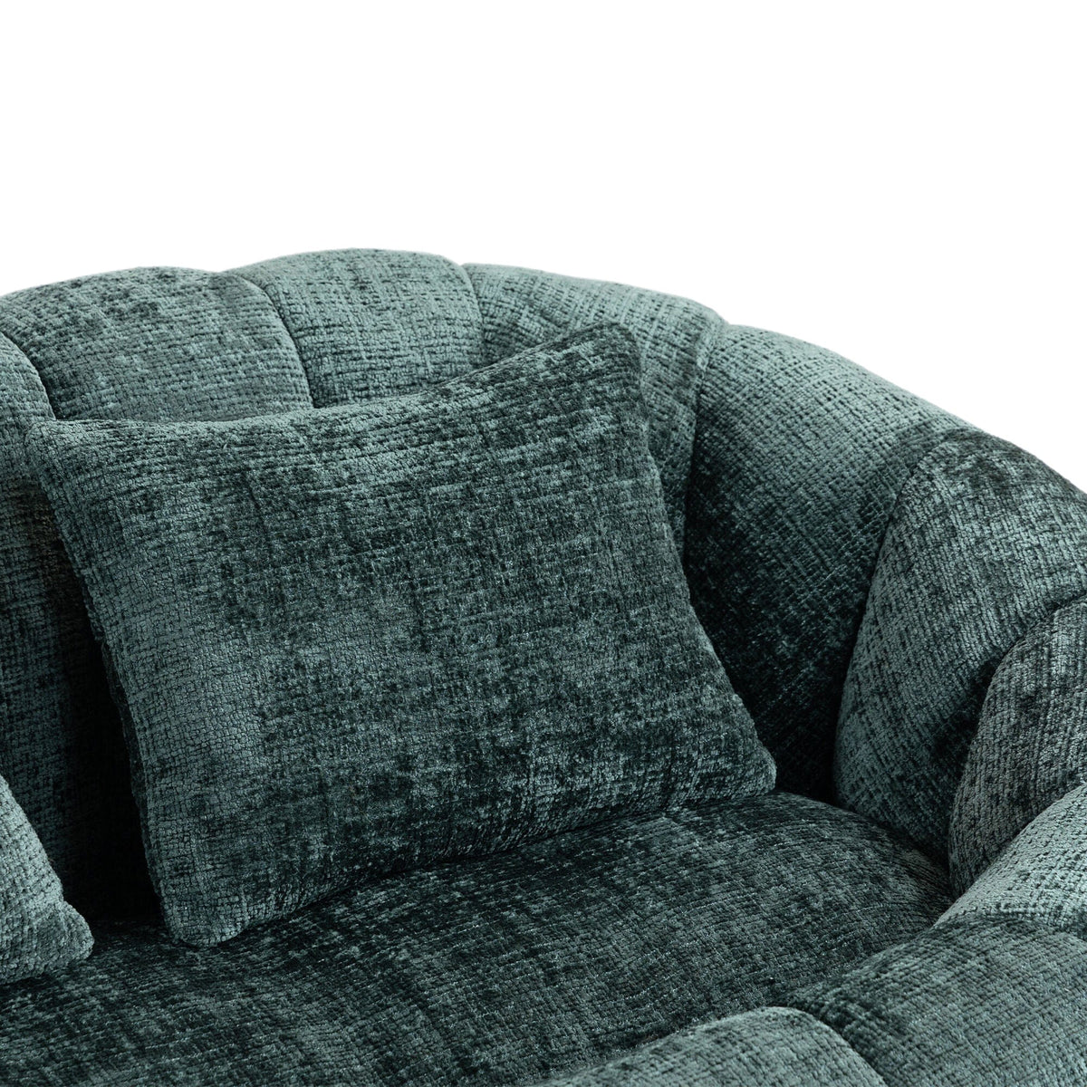 THE FURNITURE CO. Bean Bag Chair Comfortable High-Back Bean Bag Couch in Emerald Chenille