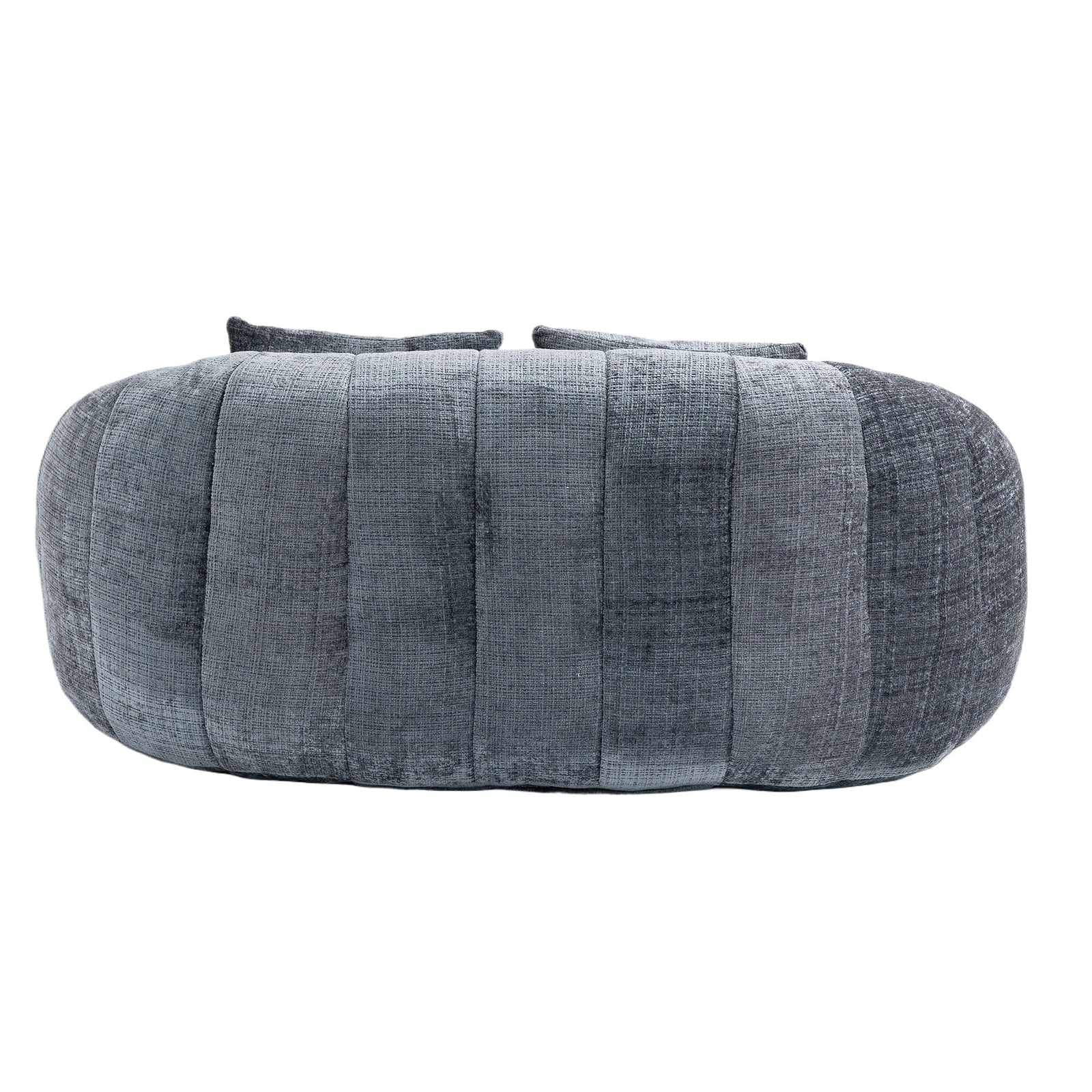 THE FURNITURE CO. Bean Bag Chair Comfortable High-Back Bean Bag Couch in Gray Chenille