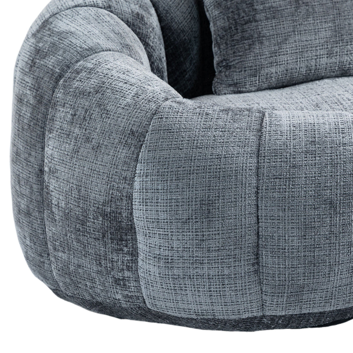 THE FURNITURE CO. Bean Bag Chair Comfortable High-Back Bean Bag Couch in Gray Chenille