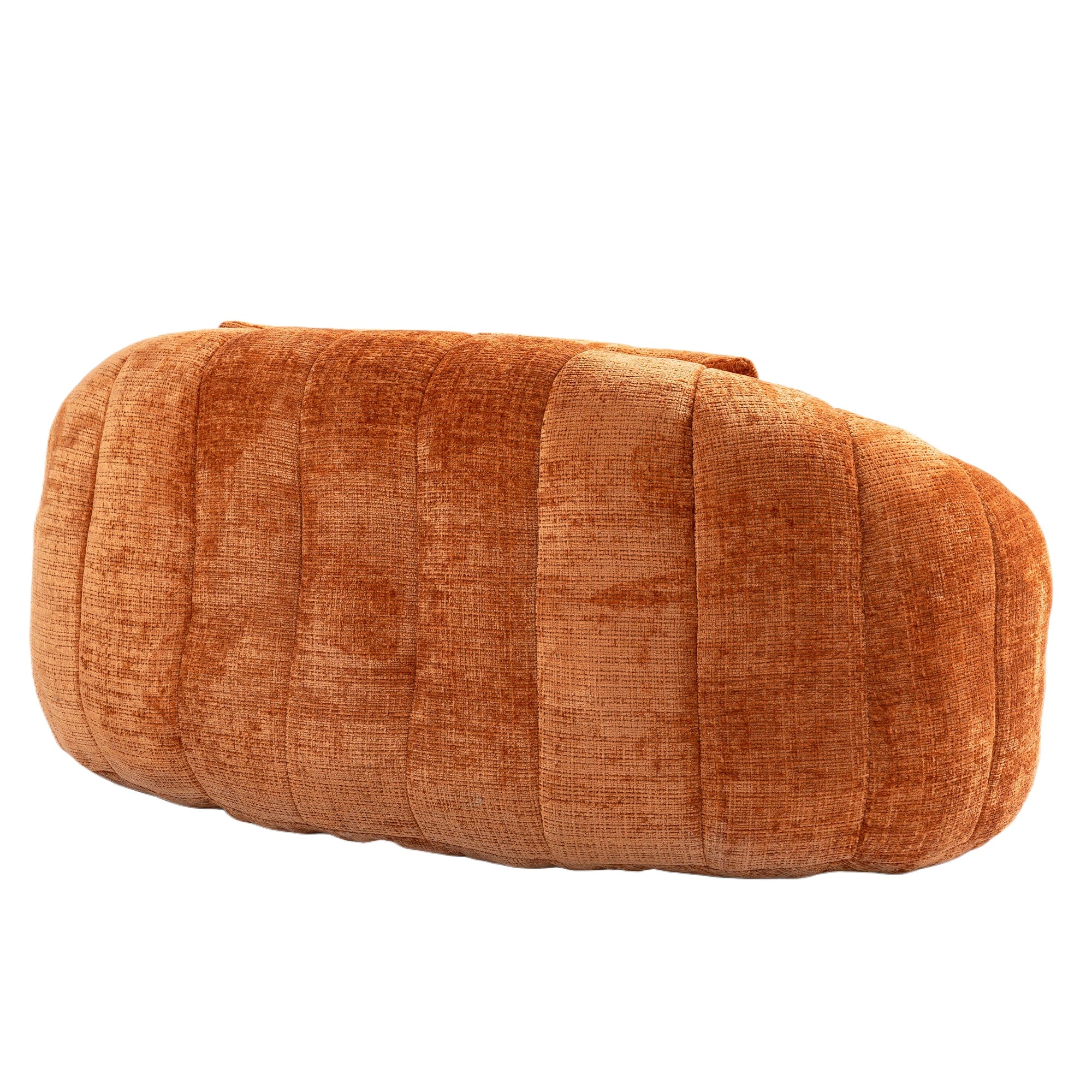 THE FURNITURE CO. Bean Bag Chair Comfortable High-Back Bean Bag Couch in Orange Chenille