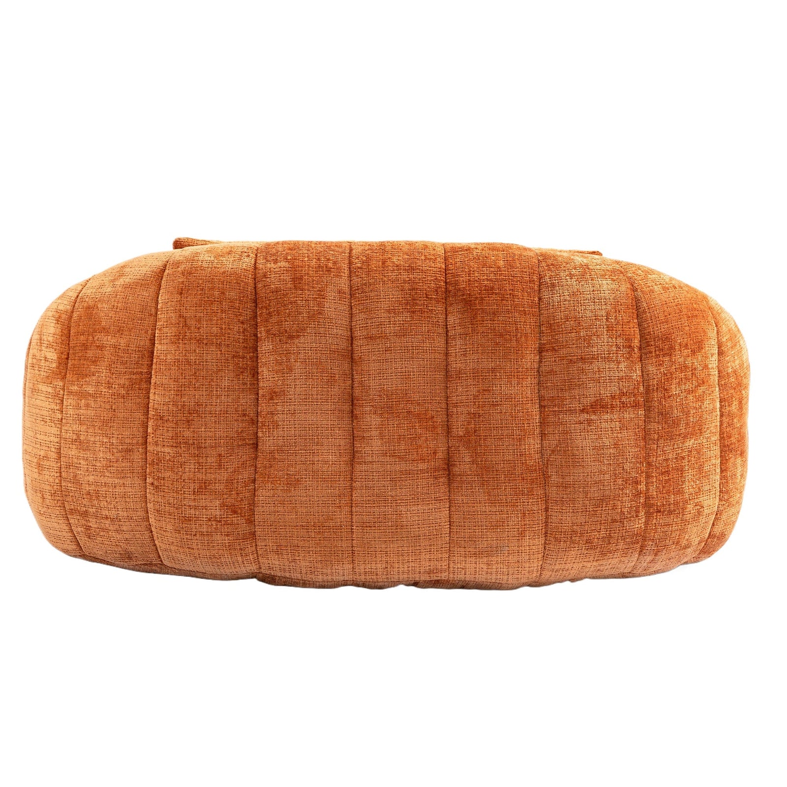 THE FURNITURE CO. Bean Bag Chair Comfortable High-Back Bean Bag Couch in Orange Chenille