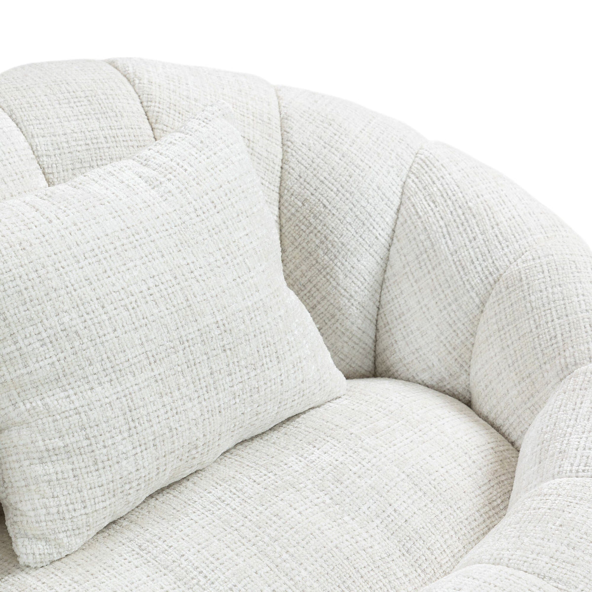THE FURNITURE CO. Bean Bag Chair Default Comfortable High-Back Bean Bag Couch in Beige Chenille