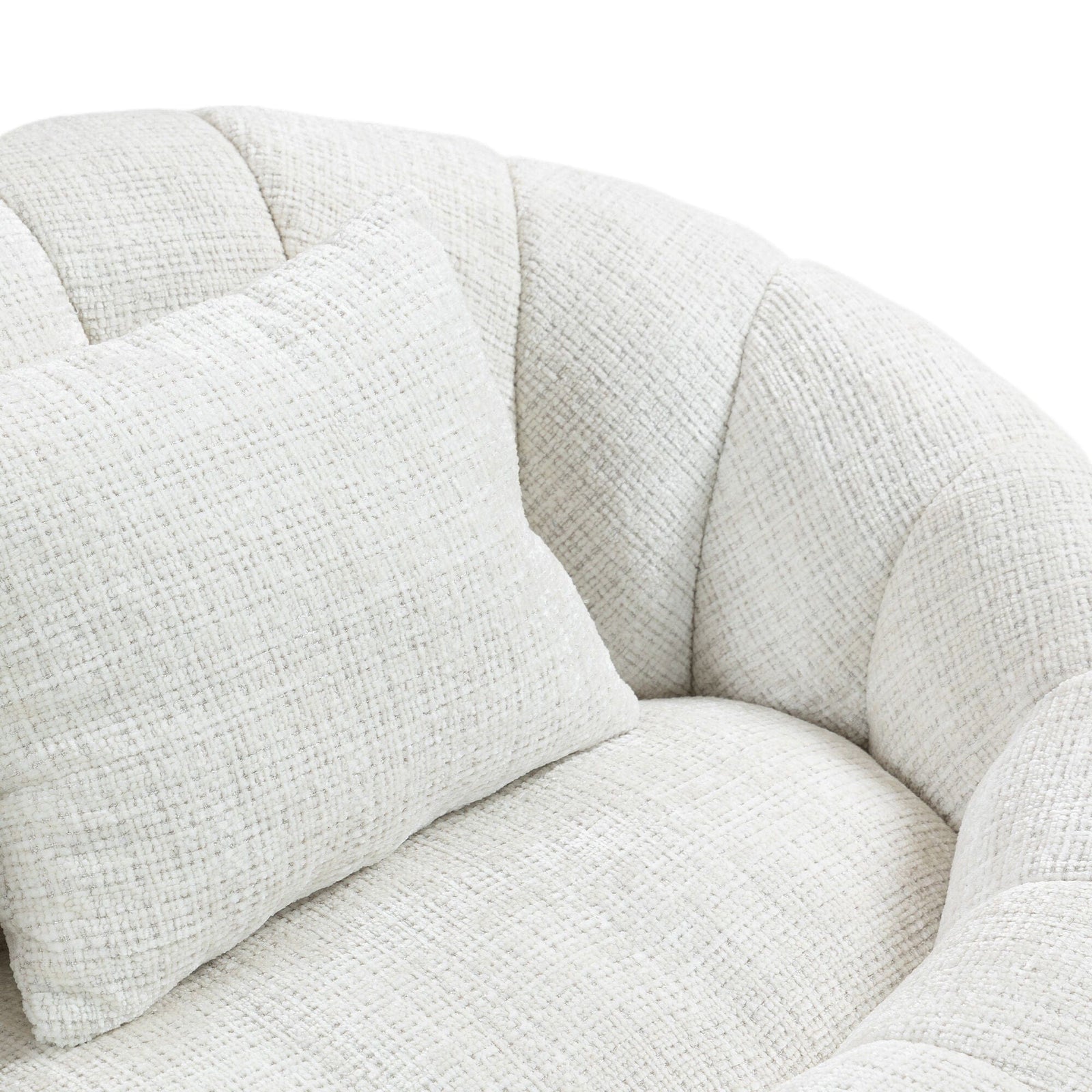 THE FURNITURE CO. Bean Bag Chair Default Comfortable High-Back Bean Bag Couch in Beige Chenille