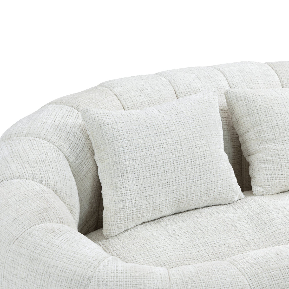 THE FURNITURE CO. Bean Bag Chair Default Comfortable High-Back Bean Bag Couch in Beige Chenille