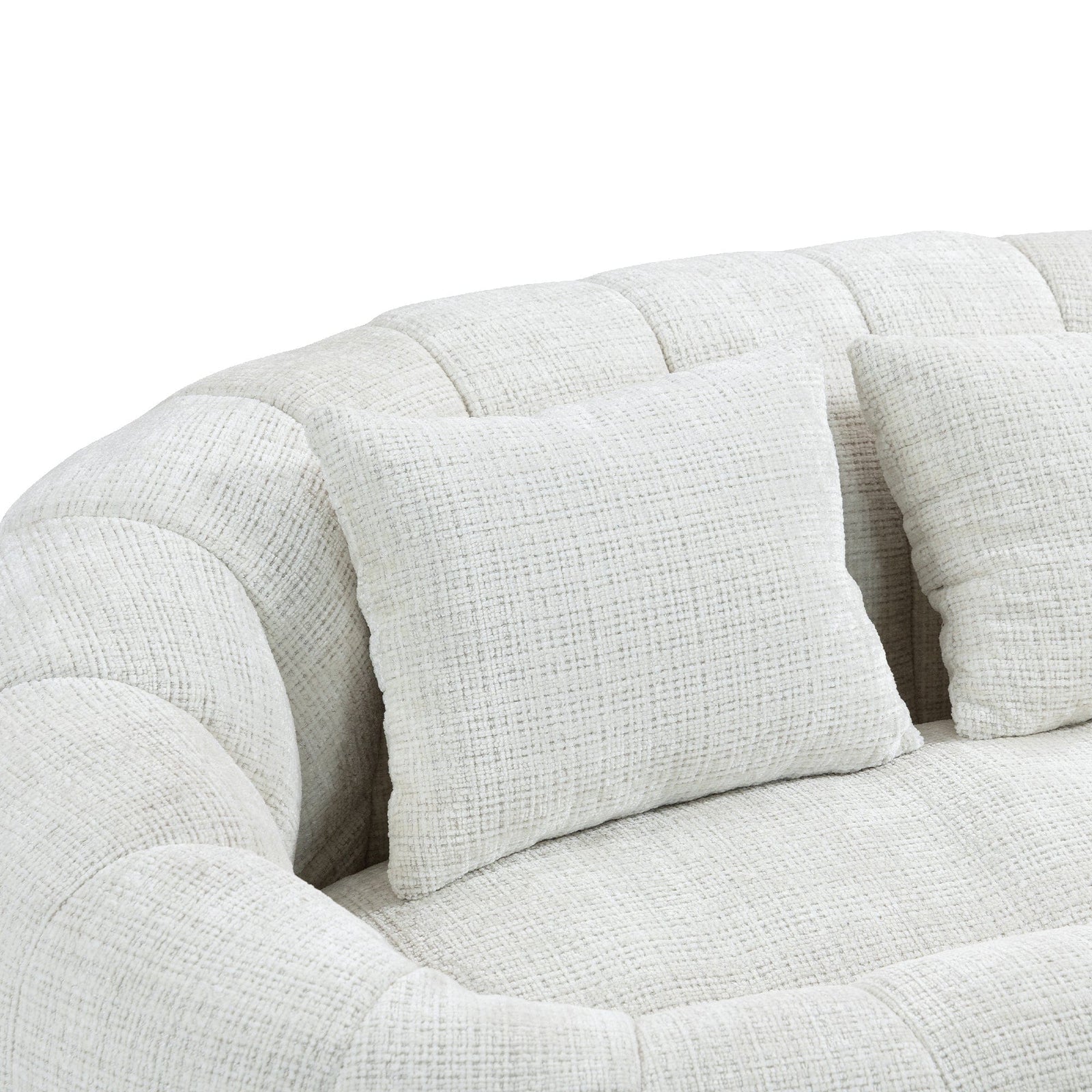 THE FURNITURE CO. Bean Bag Chair Default Comfortable High-Back Bean Bag Couch in Beige Chenille
