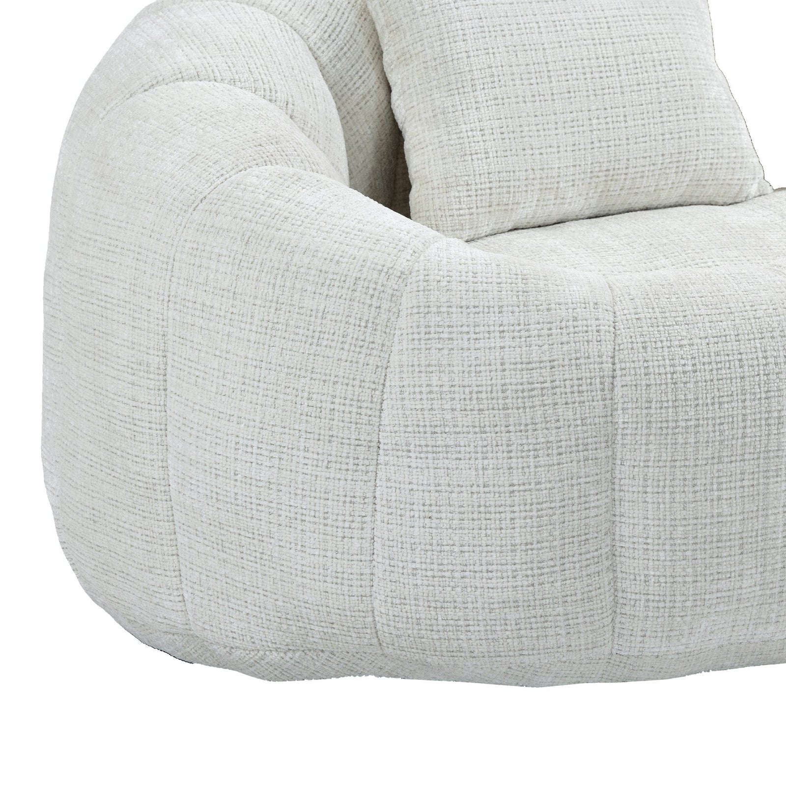 THE FURNITURE CO. Bean Bag Chair Default Comfortable High-Back Bean Bag Couch in Beige Chenille
