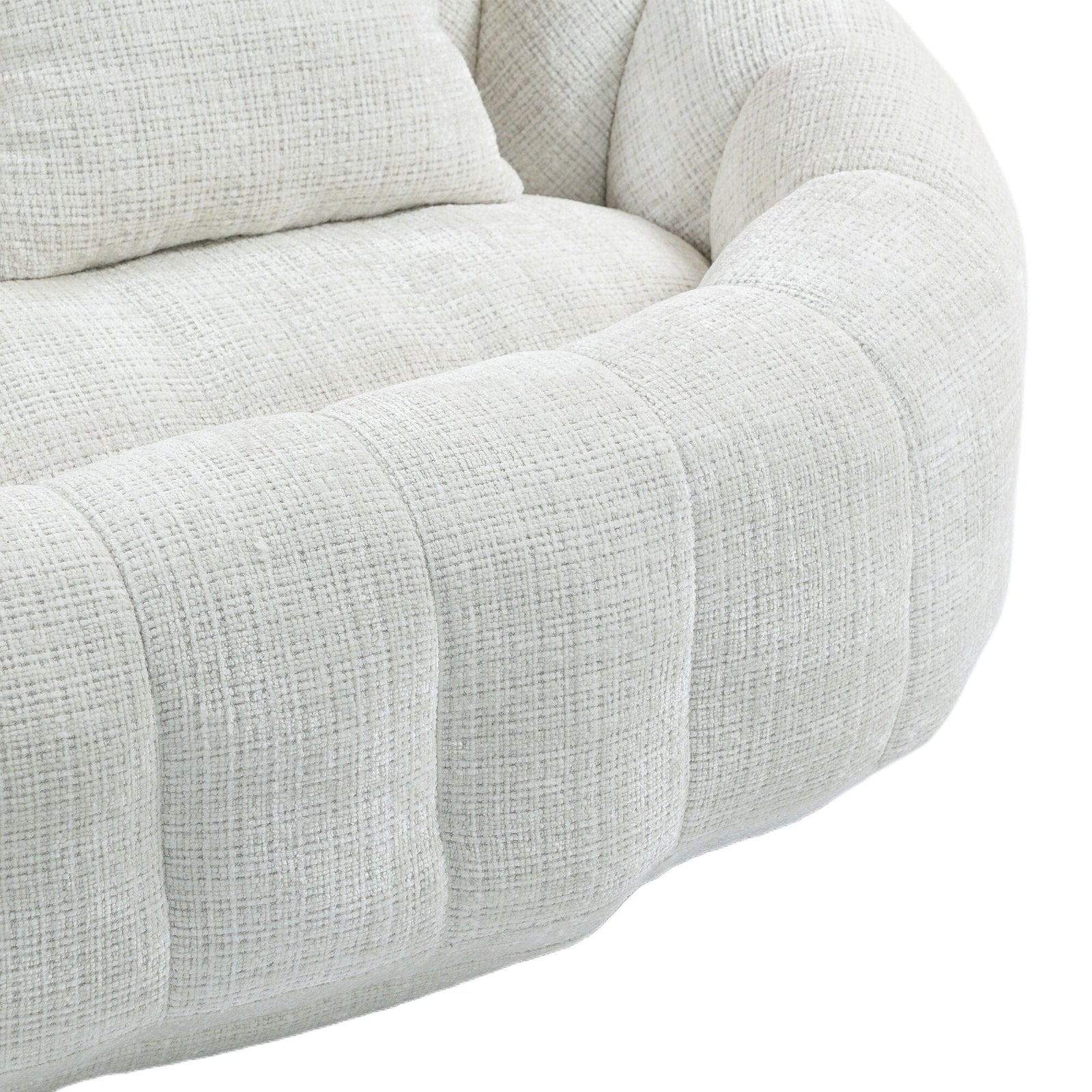 THE FURNITURE CO. Bean Bag Chair Default Comfortable High-Back Bean Bag Couch in Beige Chenille