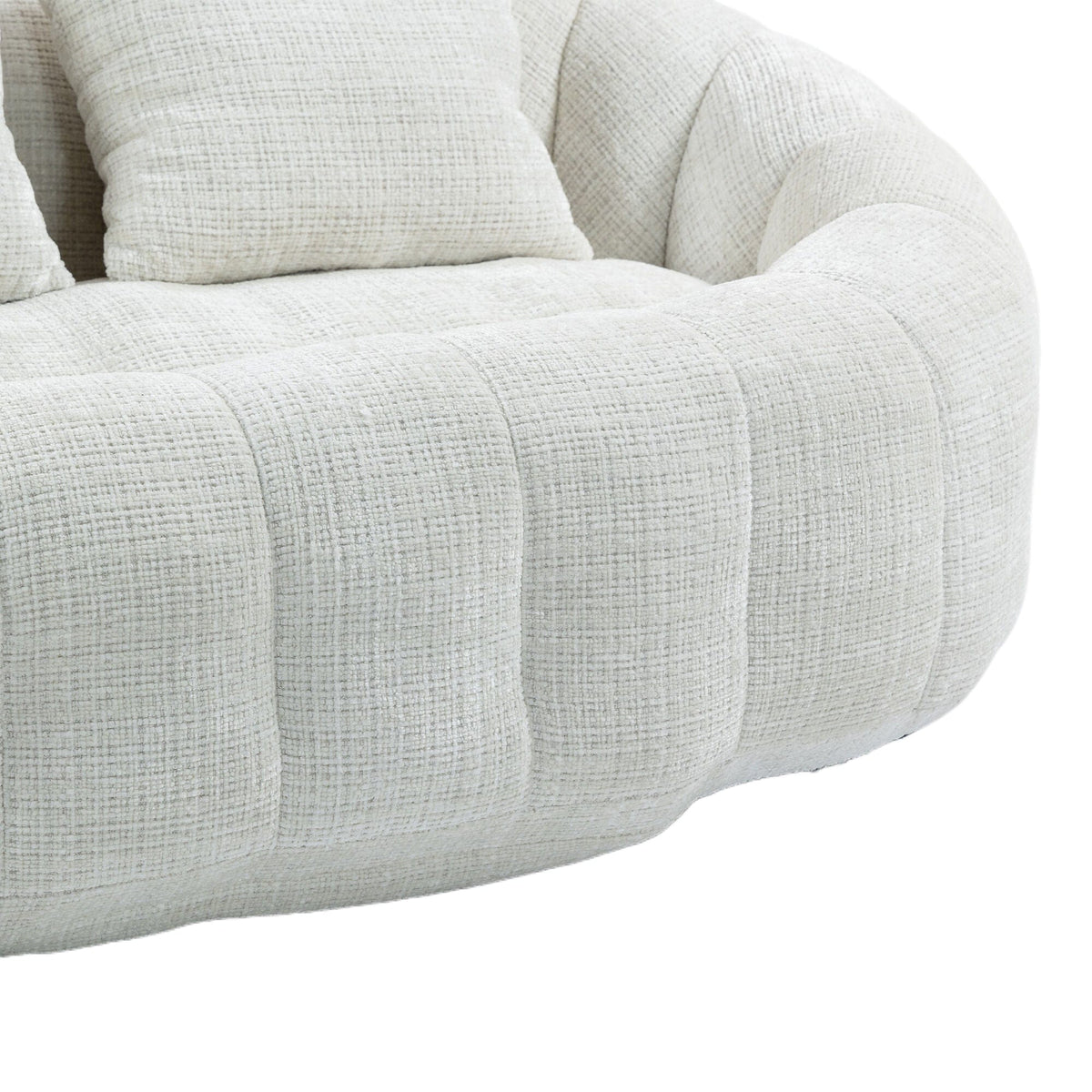 THE FURNITURE CO. Bean Bag Chair Default Comfortable High-Back Bean Bag Couch in Beige Chenille