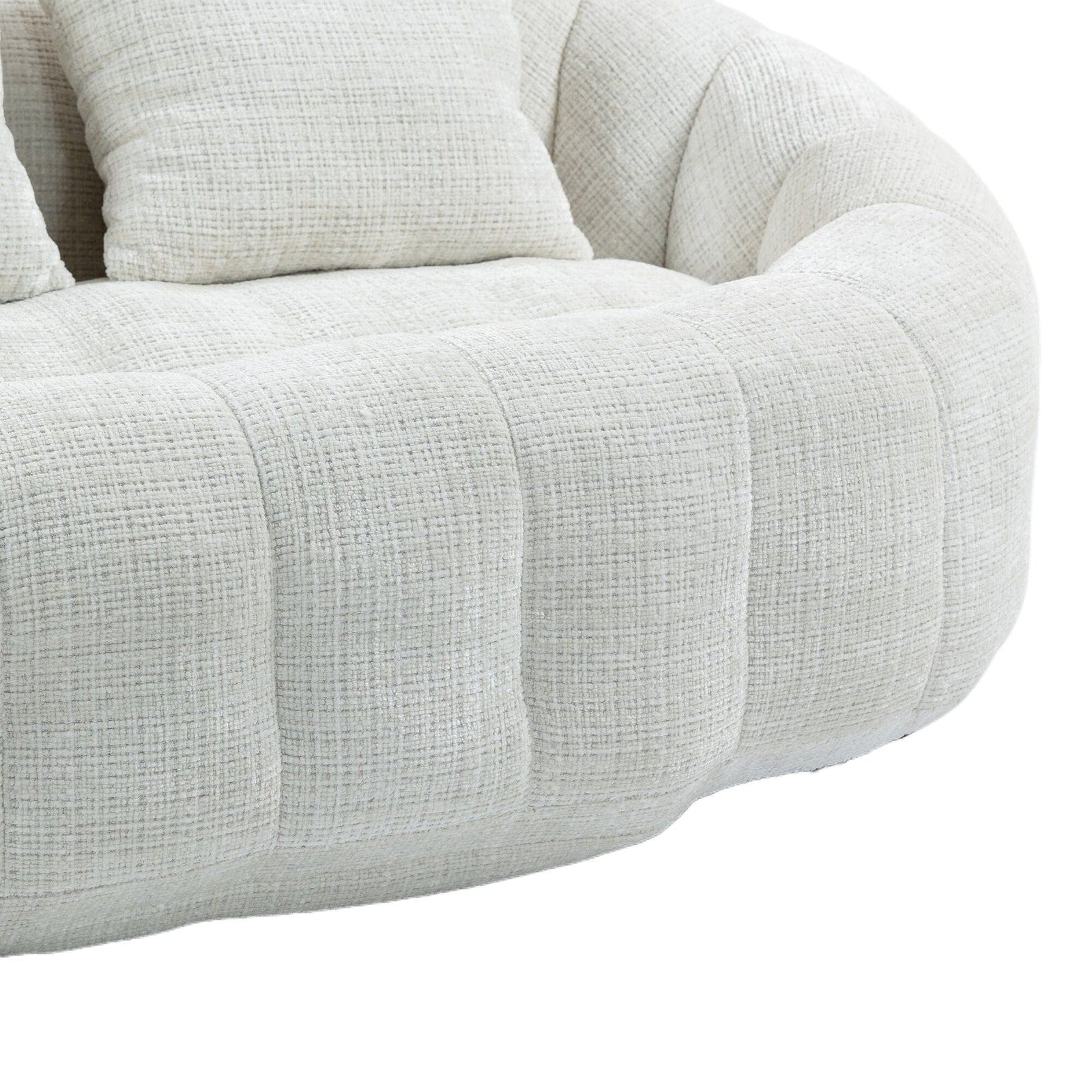 THE FURNITURE CO. Bean Bag Chair Default Comfortable High-Back Bean Bag Couch in Beige Chenille