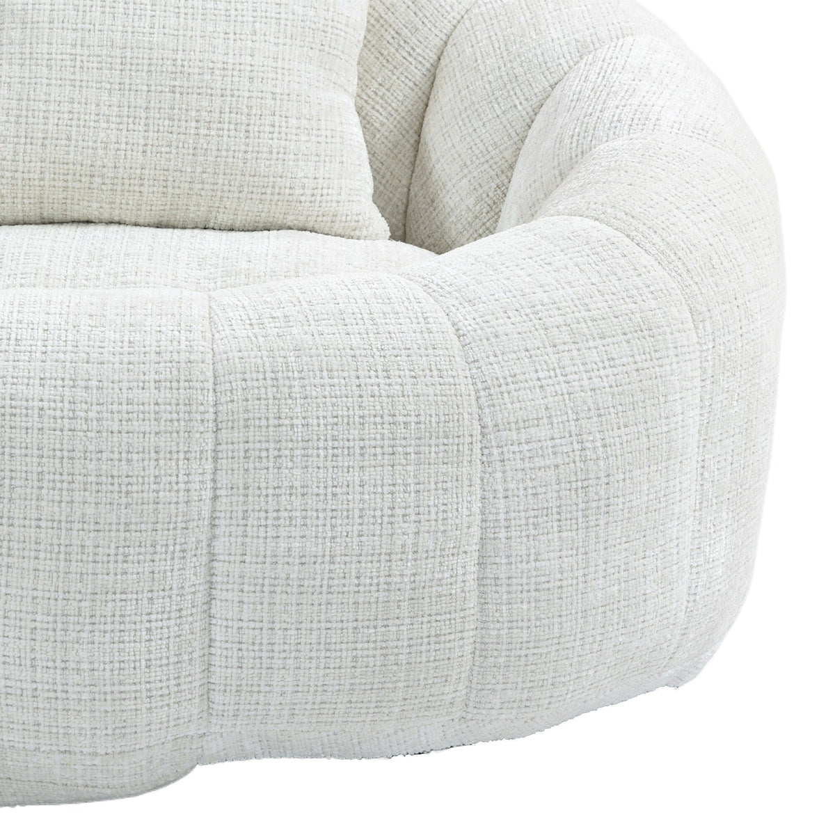 THE FURNITURE CO. Bean Bag Chair Default Comfortable High-Back Bean Bag Couch in Beige Chenille