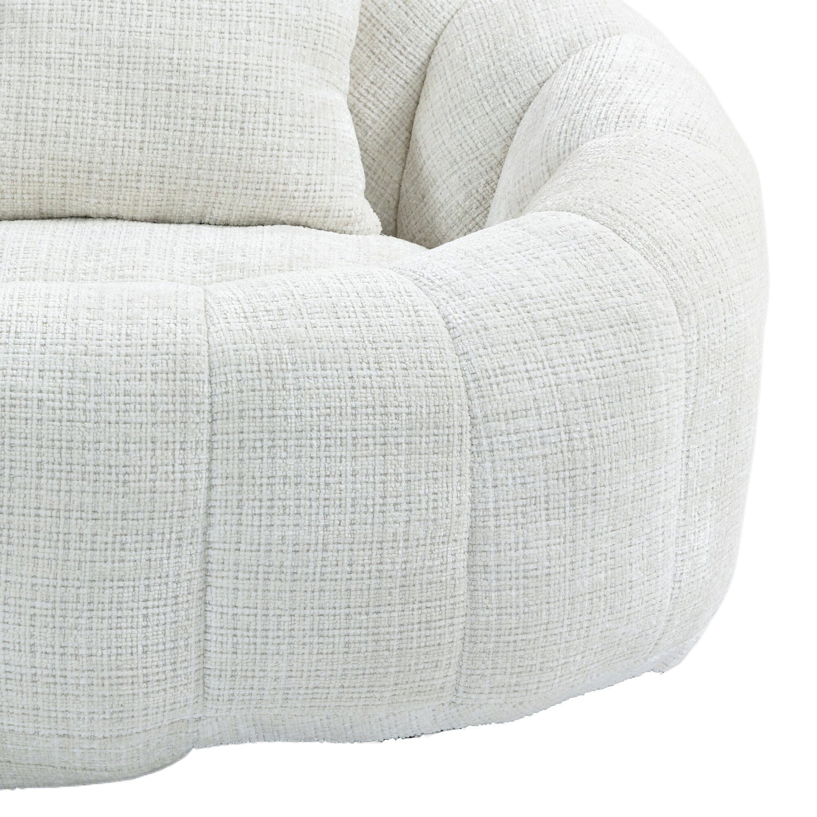 THE FURNITURE CO. Bean Bag Chair Default Comfortable High-Back Bean Bag Couch in Beige Chenille