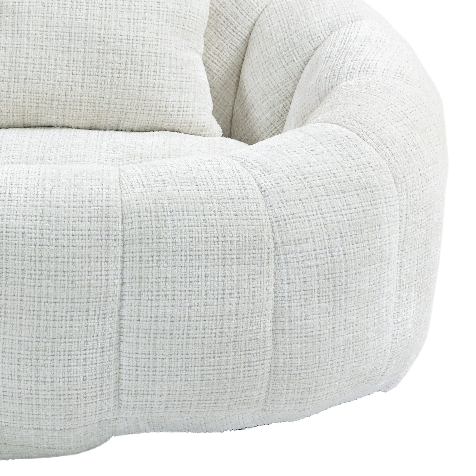 THE FURNITURE CO. Bean Bag Chair Default Comfortable High-Back Bean Bag Couch in Beige Chenille