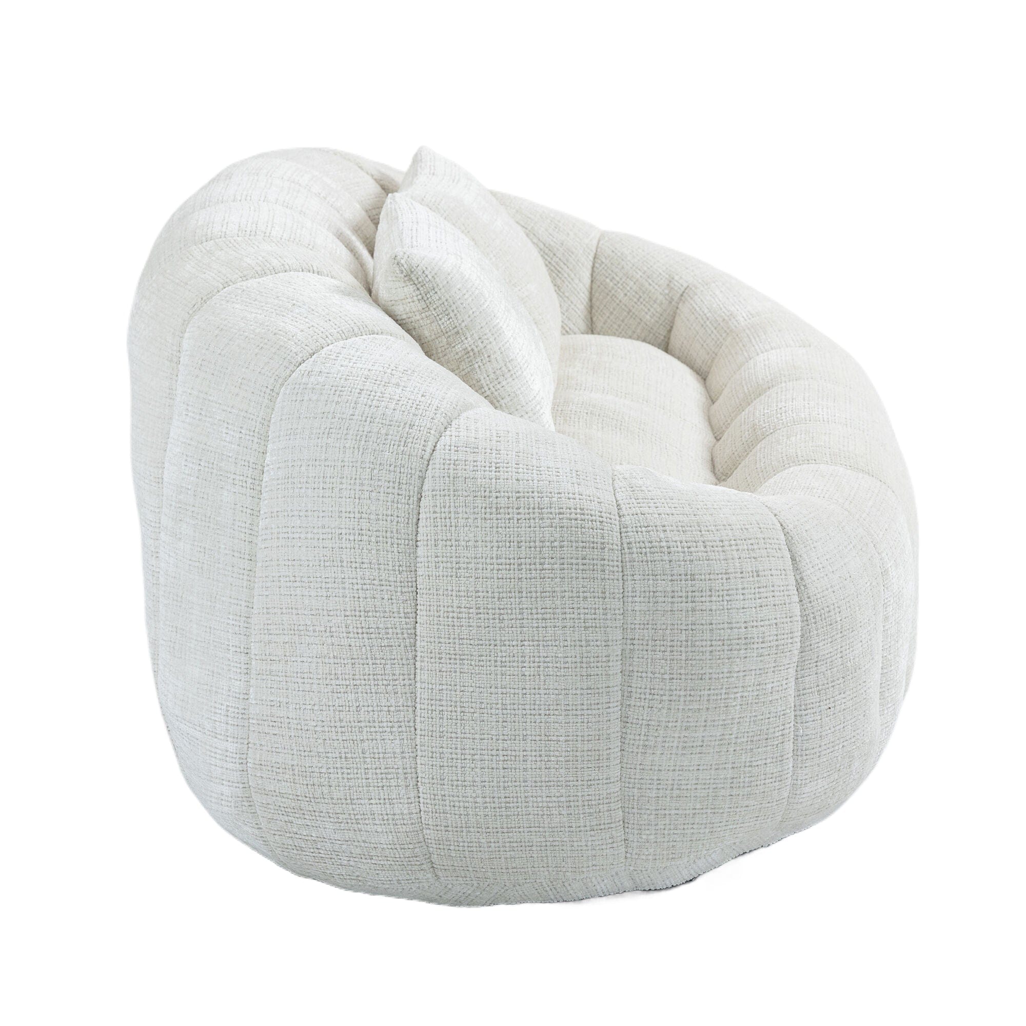 THE FURNITURE CO. Bean Bag Chair Default Comfortable High-Back Bean Bag Couch in Beige Chenille