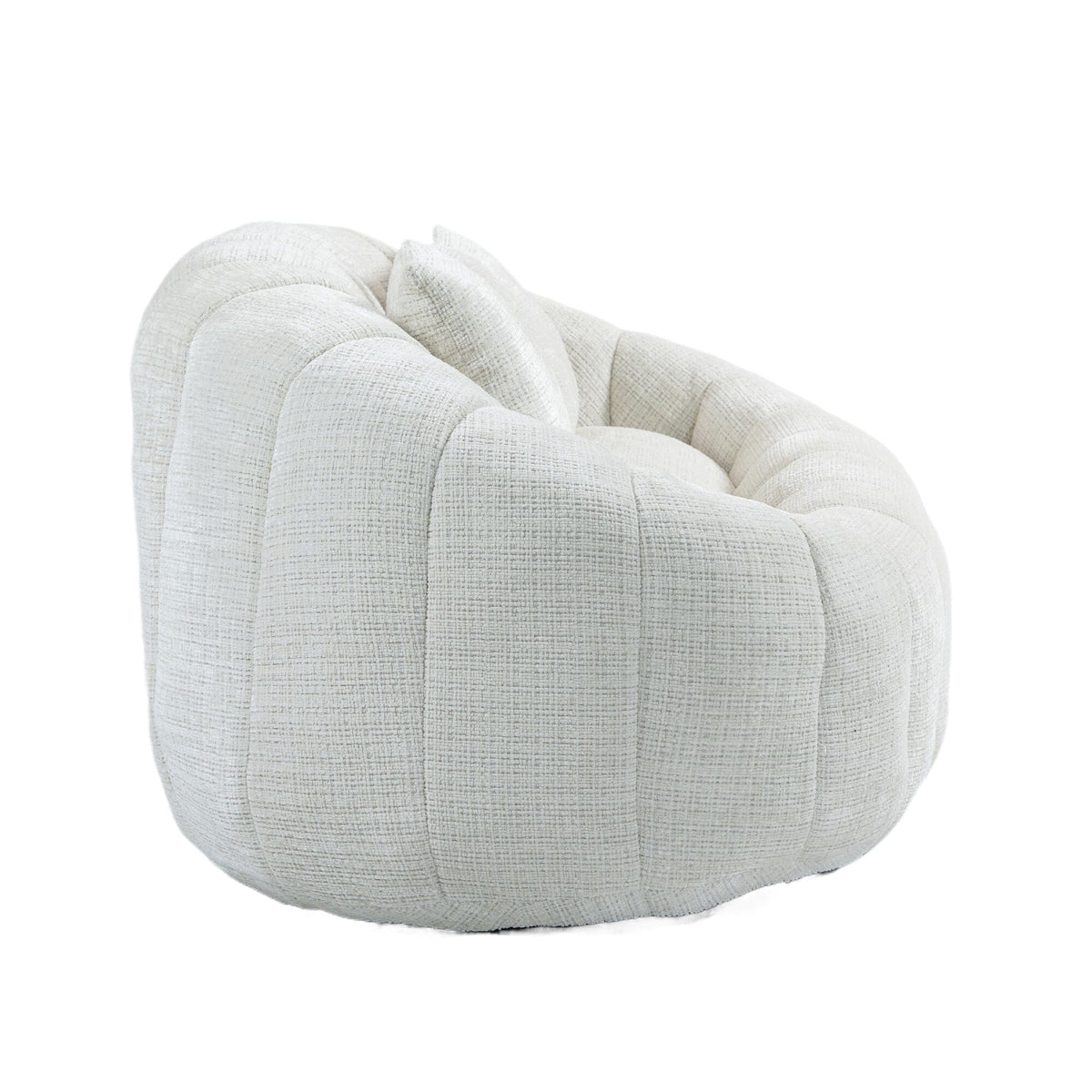 THE FURNITURE CO. Bean Bag Chair Default Comfortable High-Back Bean Bag Couch in Beige Chenille