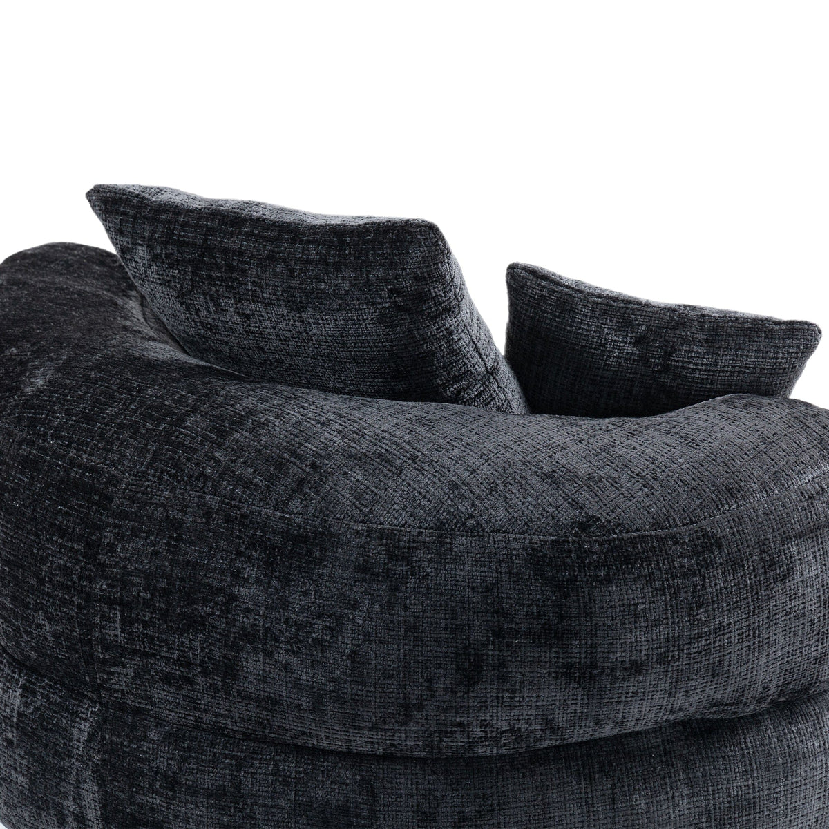 THE FURNITURE CO. Bean Bag Chair Default Comfortable Lazy Lounger Bean Bag Couch in Black Chenille