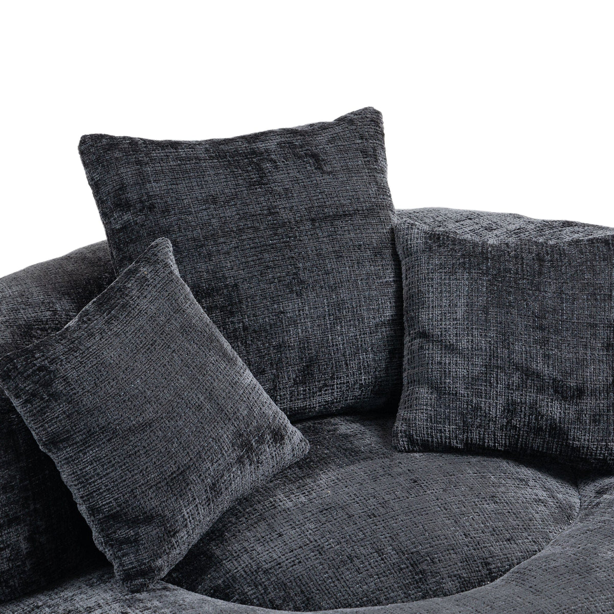 THE FURNITURE CO. Bean Bag Chair Default Comfortable Lazy Lounger Bean Bag Couch in Black Chenille