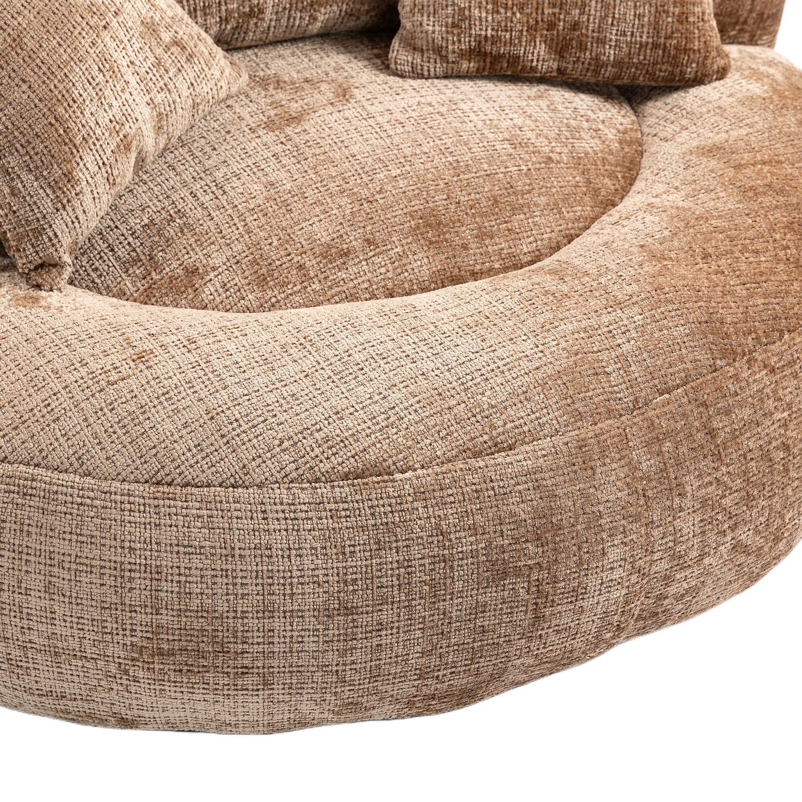 THE FURNITURE CO. Bean Bag Chair Default Comfortable Lazy Lounger Bean Bag Couch in Coffee Chenille