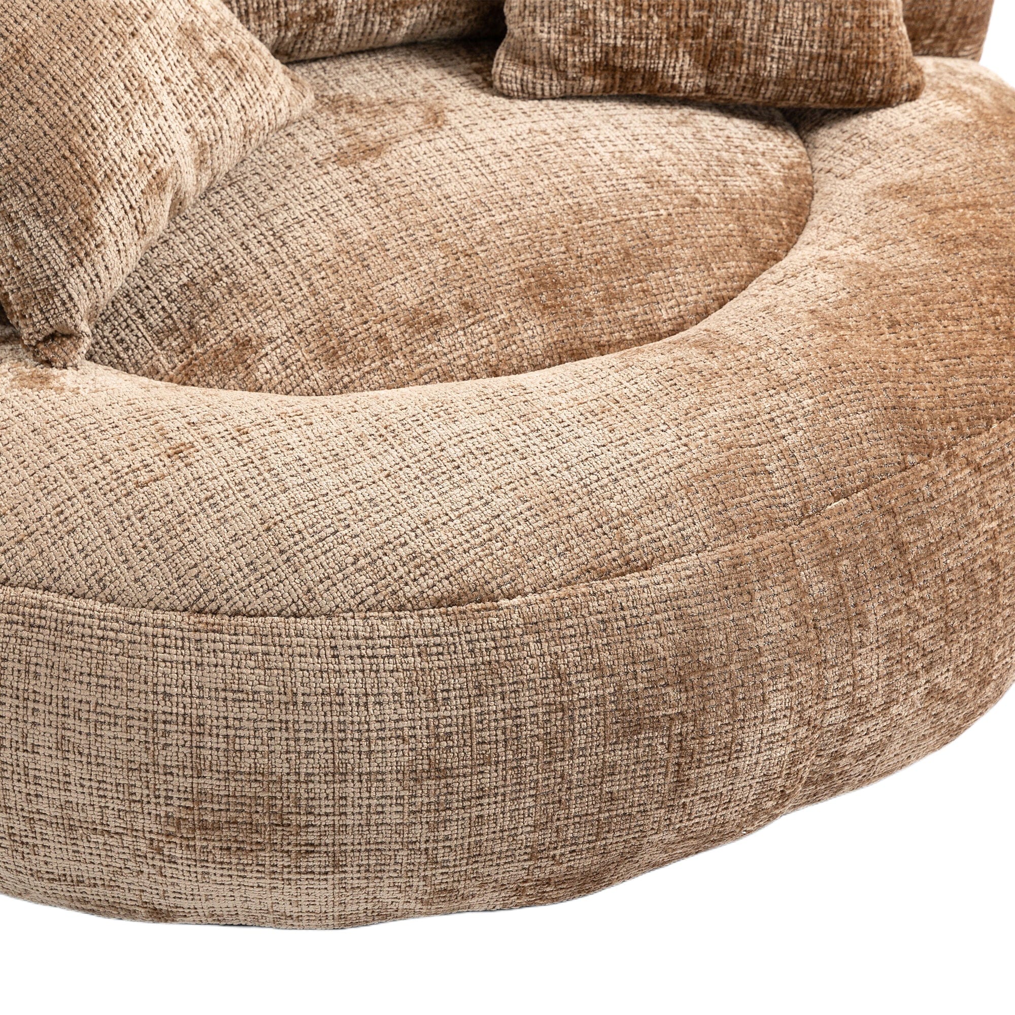 THE FURNITURE CO. Bean Bag Chair Default Comfortable Lazy Lounger Bean Bag Couch in Coffee Chenille