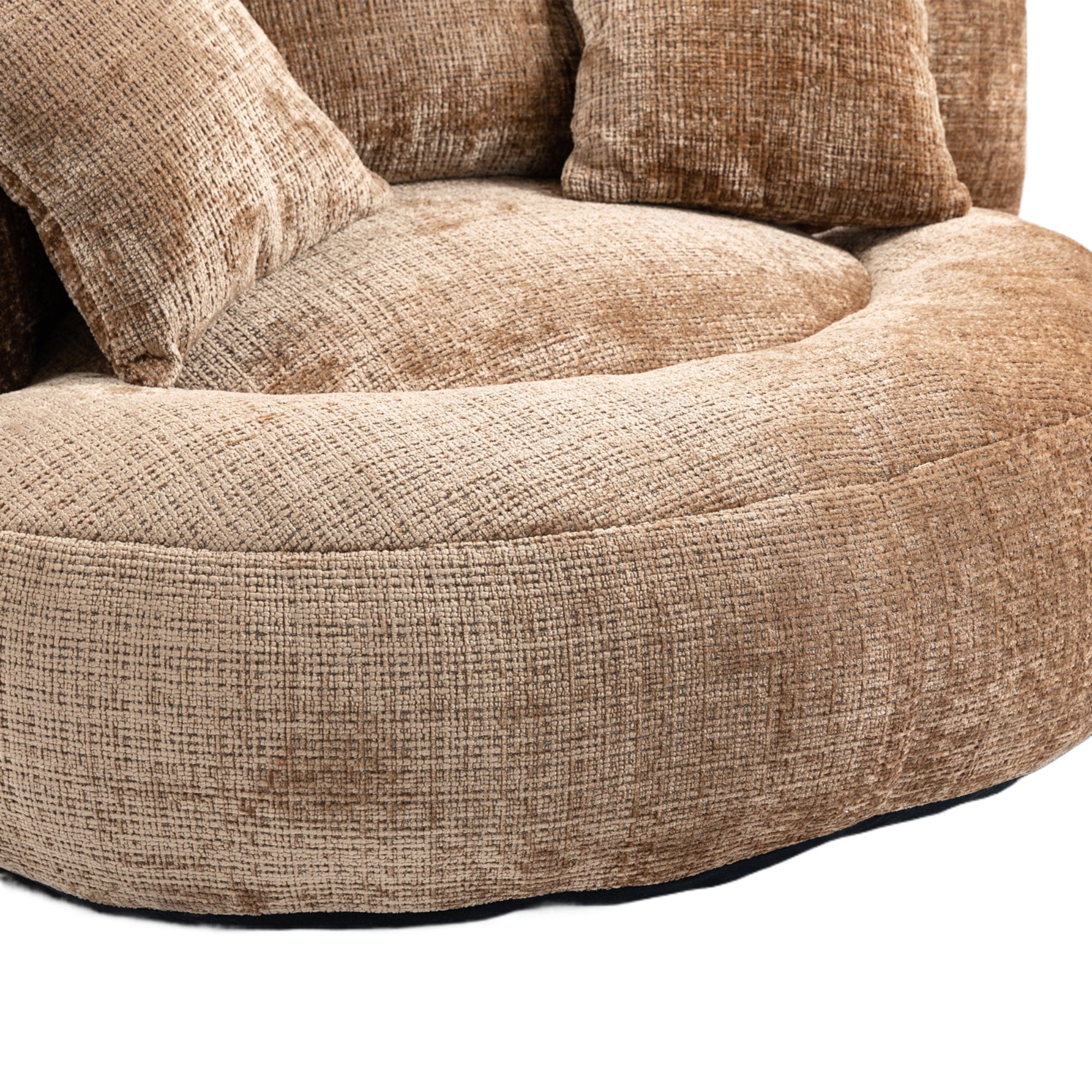 THE FURNITURE CO. Bean Bag Chair Default Comfortable Lazy Lounger Bean Bag Couch in Coffee Chenille
