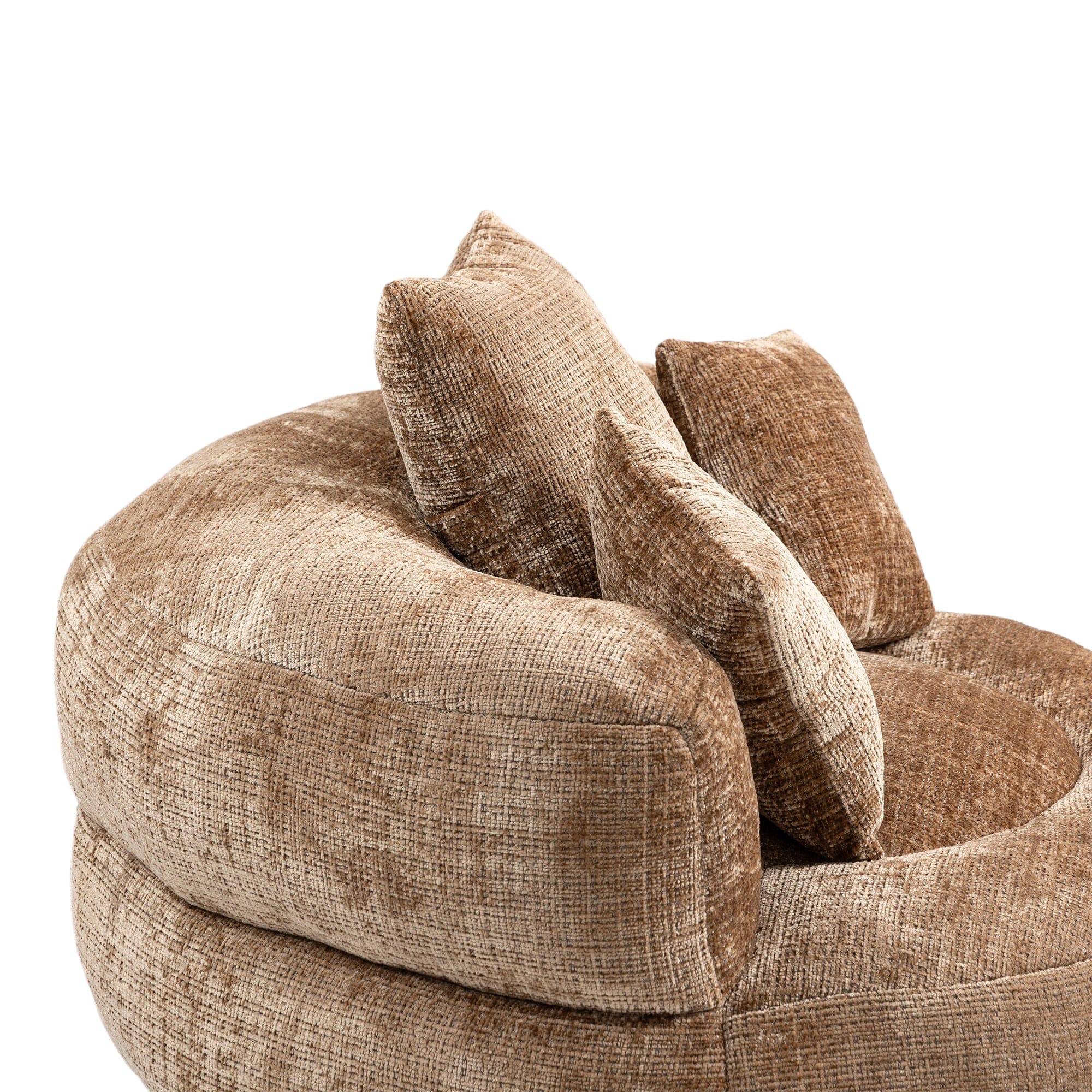THE FURNITURE CO. Bean Bag Chair Default Comfortable Lazy Lounger Bean Bag Couch in Coffee Chenille