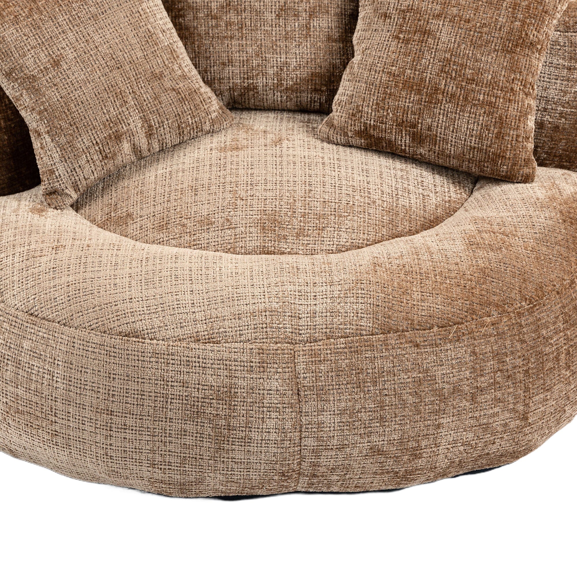 THE FURNITURE CO. Bean Bag Chair Default Comfortable Lazy Lounger Bean Bag Couch in Coffee Chenille