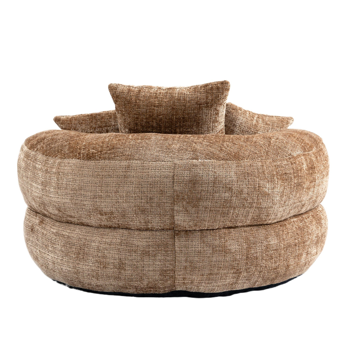 THE FURNITURE CO. Bean Bag Chair Default Comfortable Lazy Lounger Bean Bag Couch in Coffee Chenille