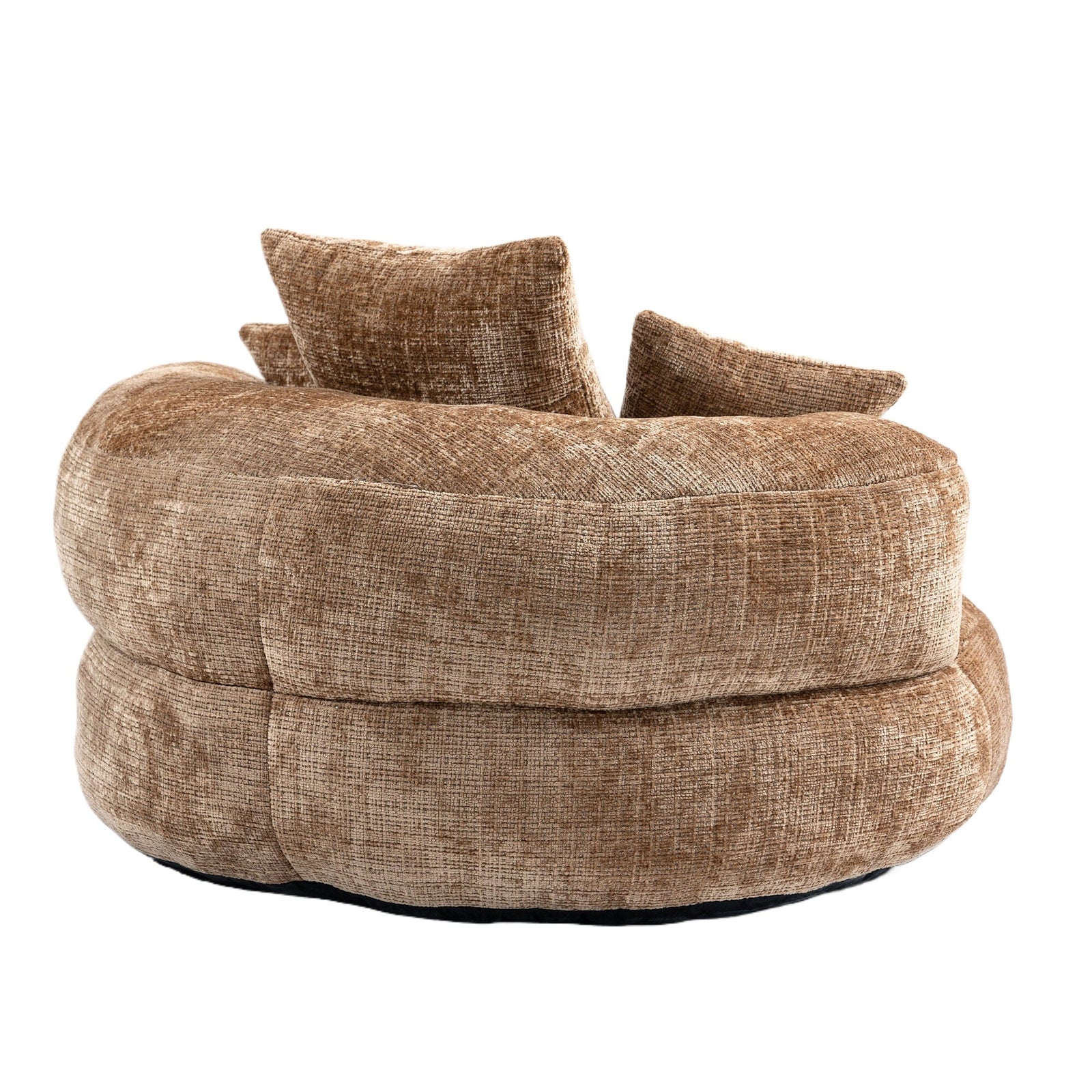 THE FURNITURE CO. Bean Bag Chair Default Comfortable Lazy Lounger Bean Bag Couch in Coffee Chenille