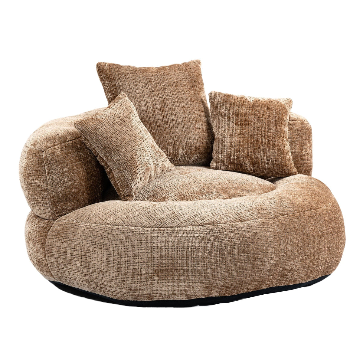 THE FURNITURE CO. Bean Bag Chair Default Comfortable Lazy Lounger Bean Bag Couch in Coffee Chenille