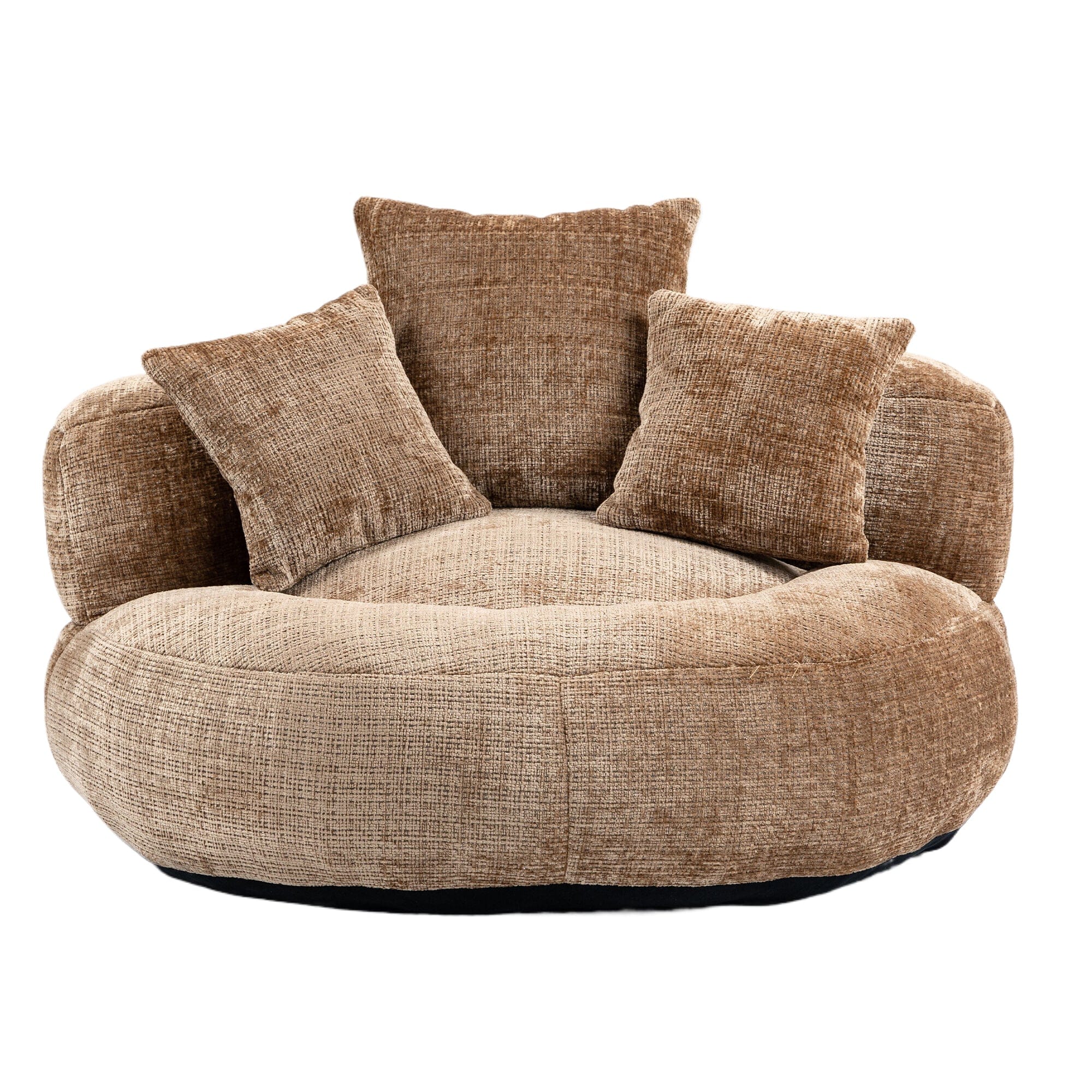 THE FURNITURE CO. Bean Bag Chair Default Comfortable Lazy Lounger Bean Bag Couch in Coffee Chenille