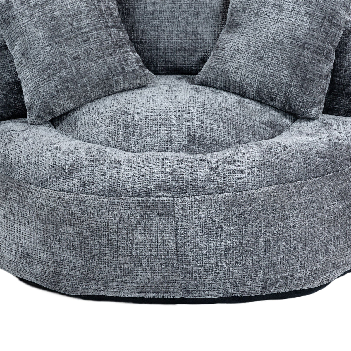 THE FURNITURE CO. Bean Bag Chair Default Comfortable Lazy Lounger Bean Bag Couch in Gray Chenille