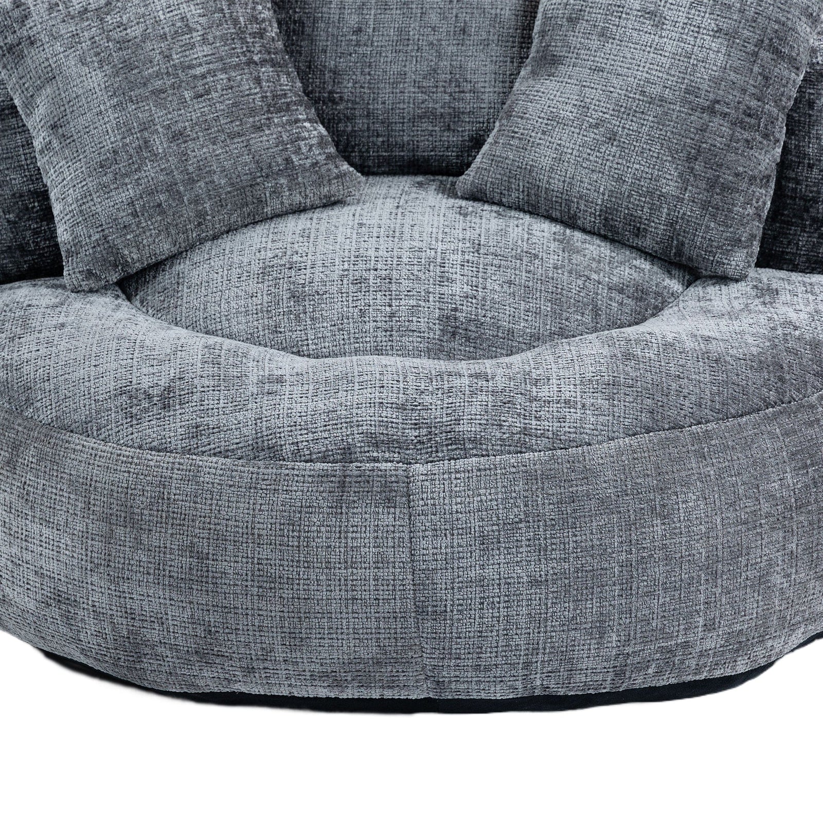 THE FURNITURE CO. Bean Bag Chair Default Comfortable Lazy Lounger Bean Bag Couch in Gray Chenille