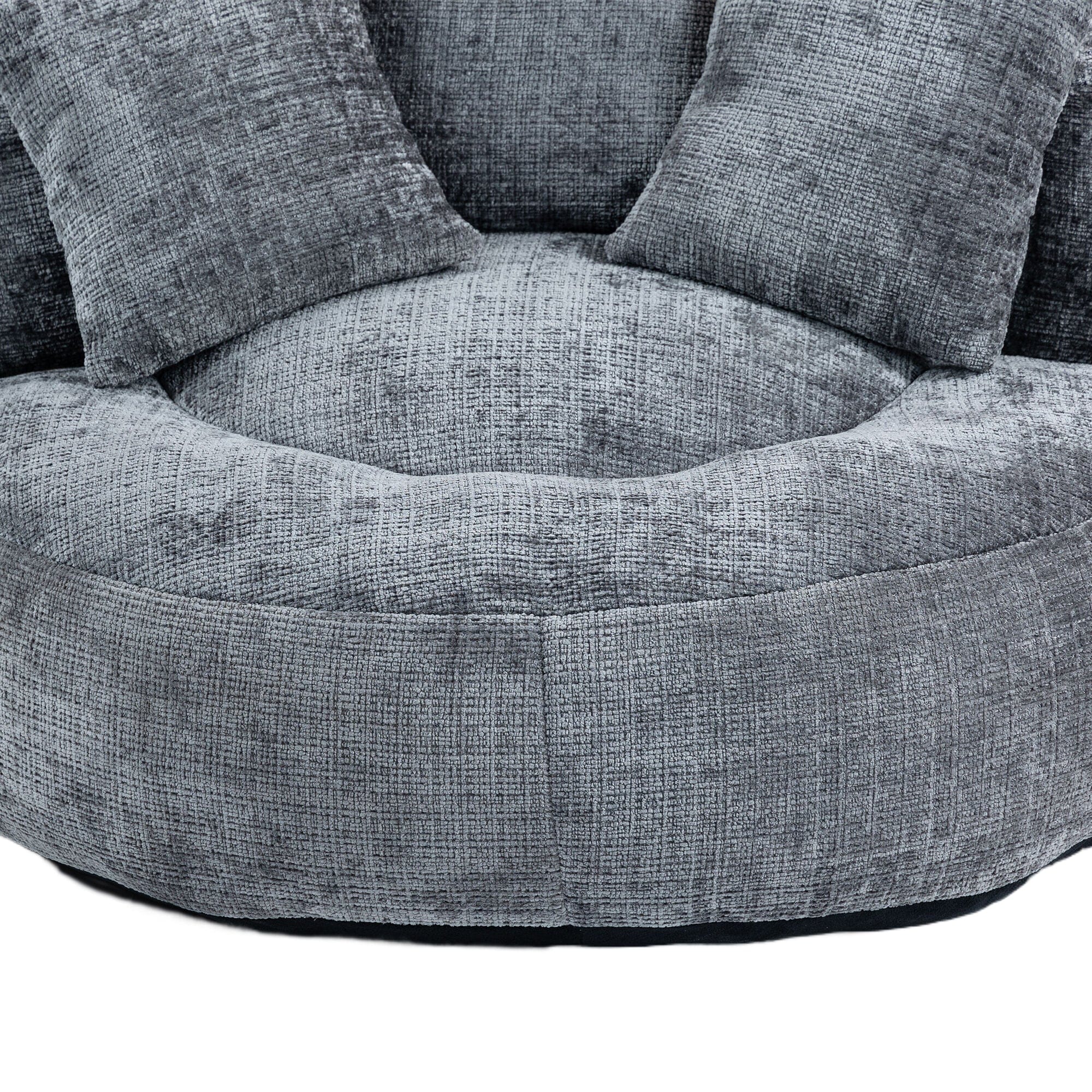 THE FURNITURE CO. Bean Bag Chair Default Comfortable Lazy Lounger Bean Bag Couch in Gray Chenille