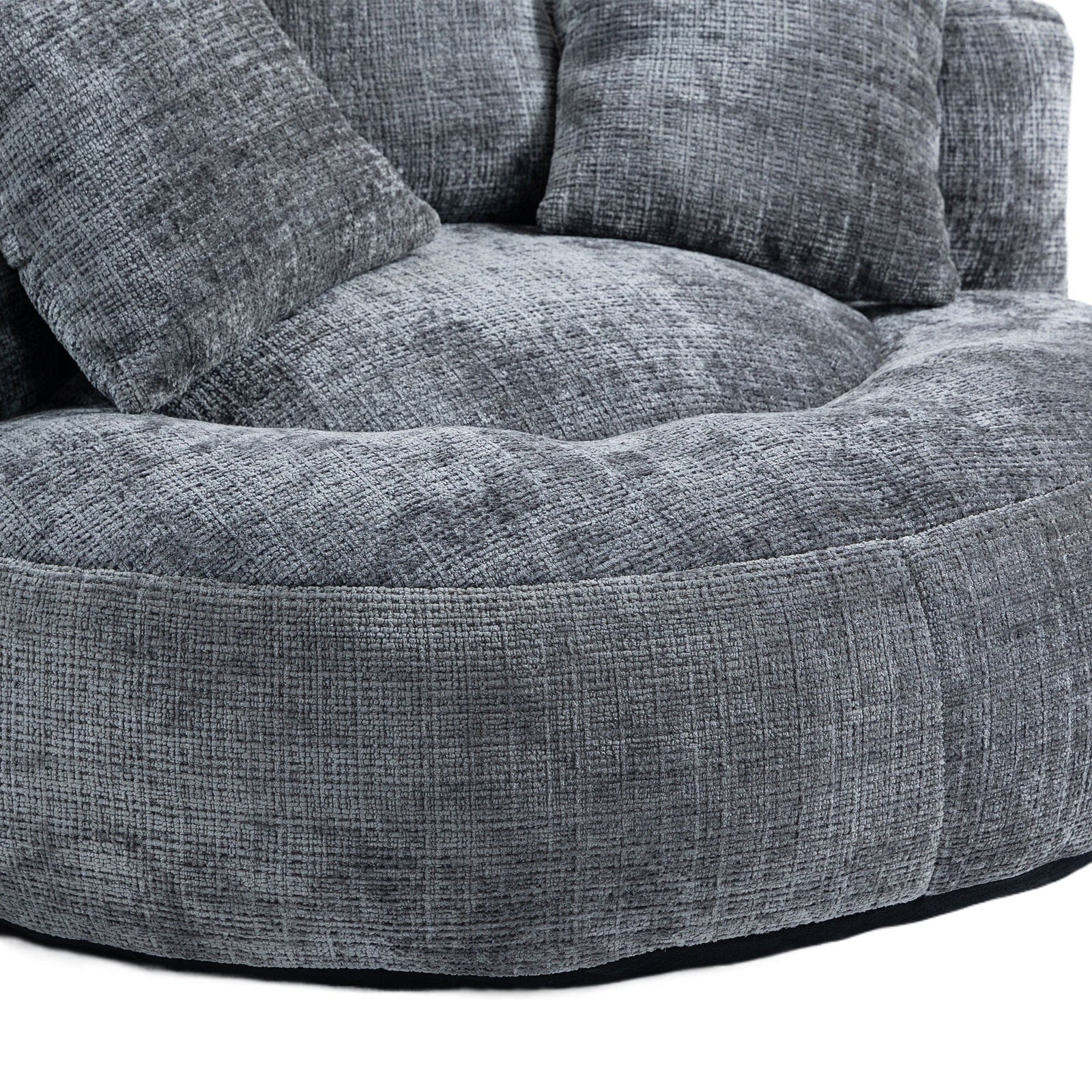 THE FURNITURE CO. Bean Bag Chair Default Comfortable Lazy Lounger Bean Bag Couch in Gray Chenille