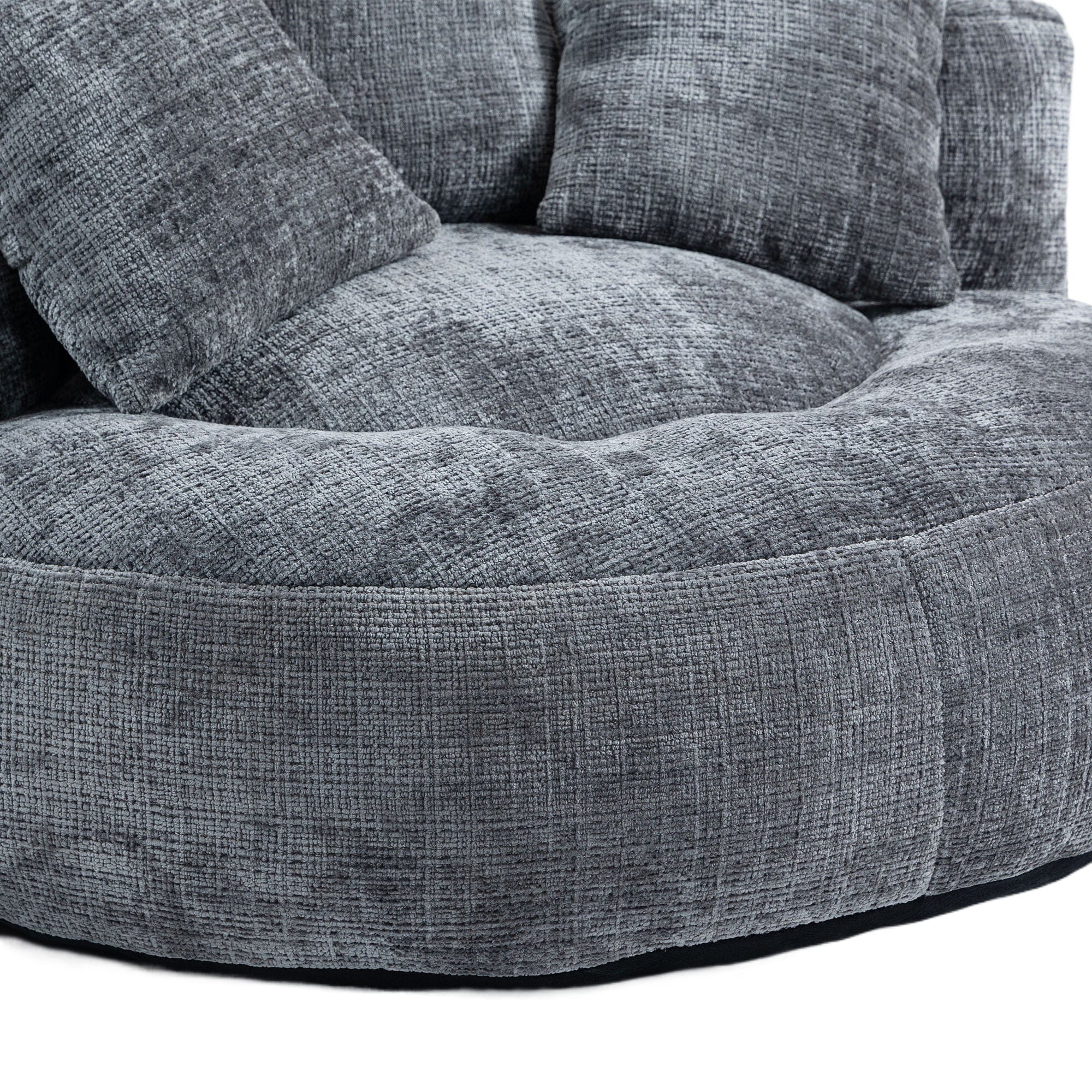 THE FURNITURE CO. Bean Bag Chair Default Comfortable Lazy Lounger Bean Bag Couch in Gray Chenille