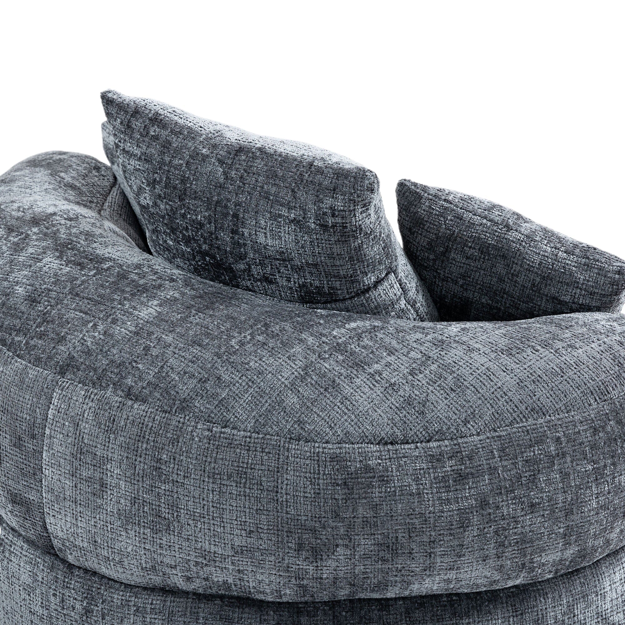 THE FURNITURE CO. Bean Bag Chair Default Comfortable Lazy Lounger Bean Bag Couch in Gray Chenille